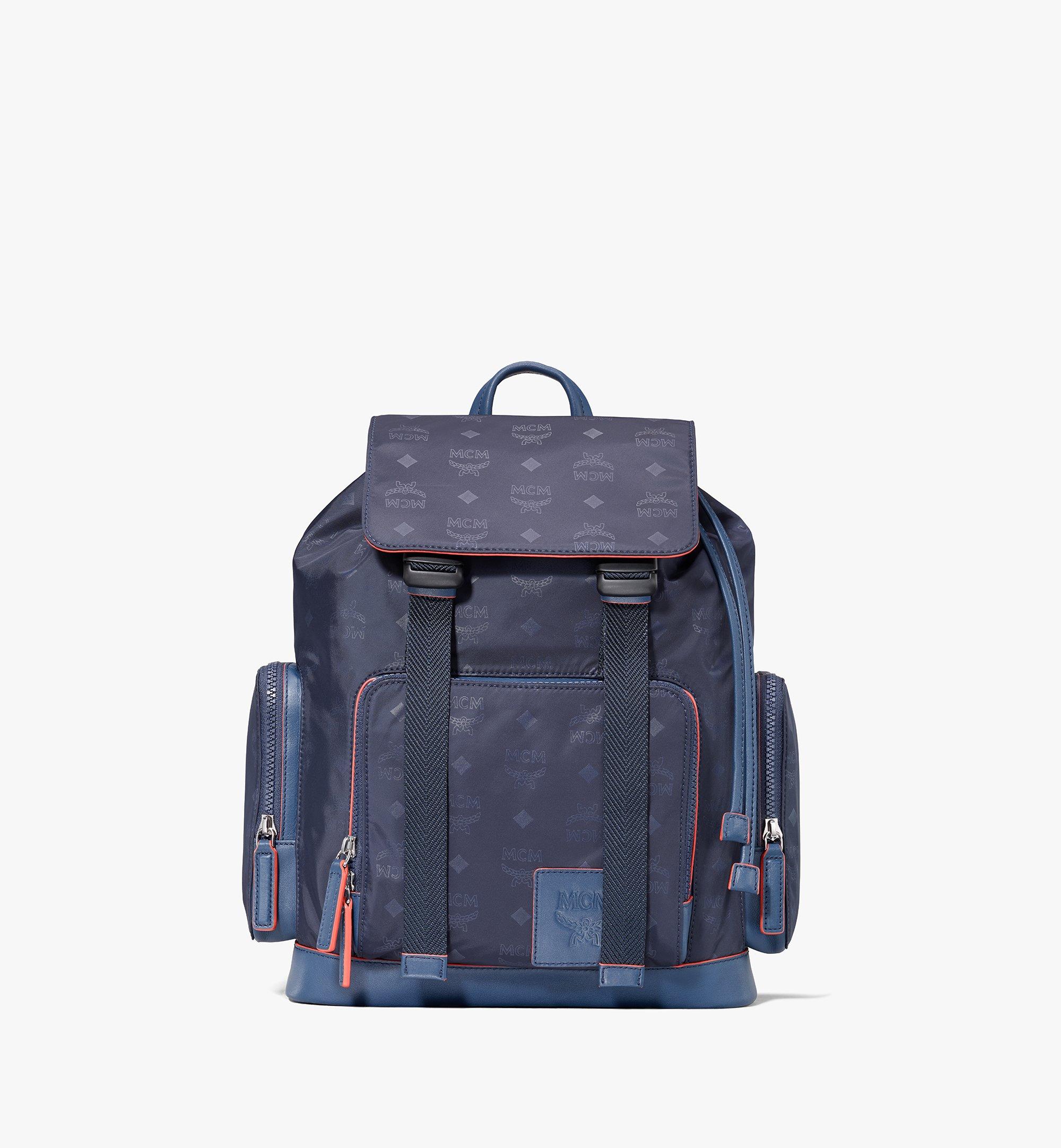 Navy blue mcm online backpack