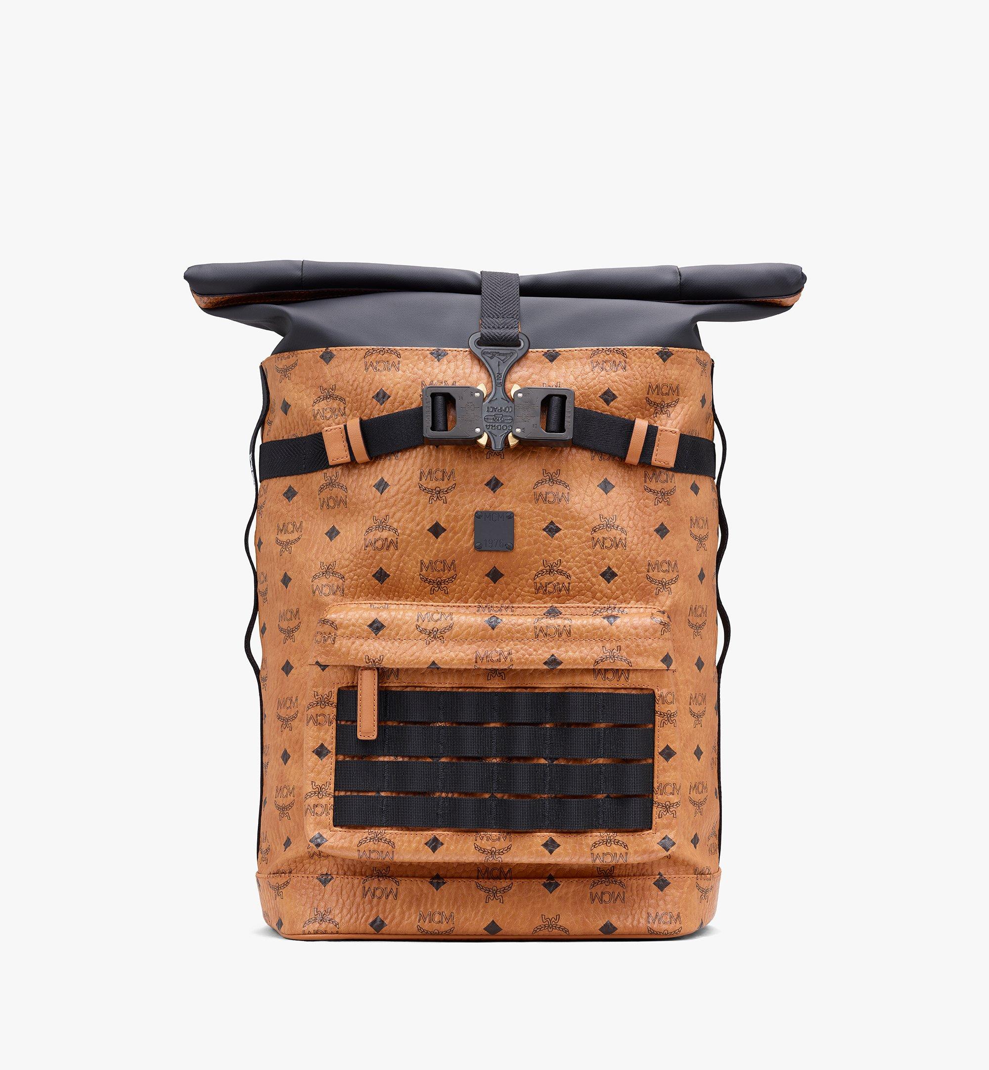 mcm roll top backpack