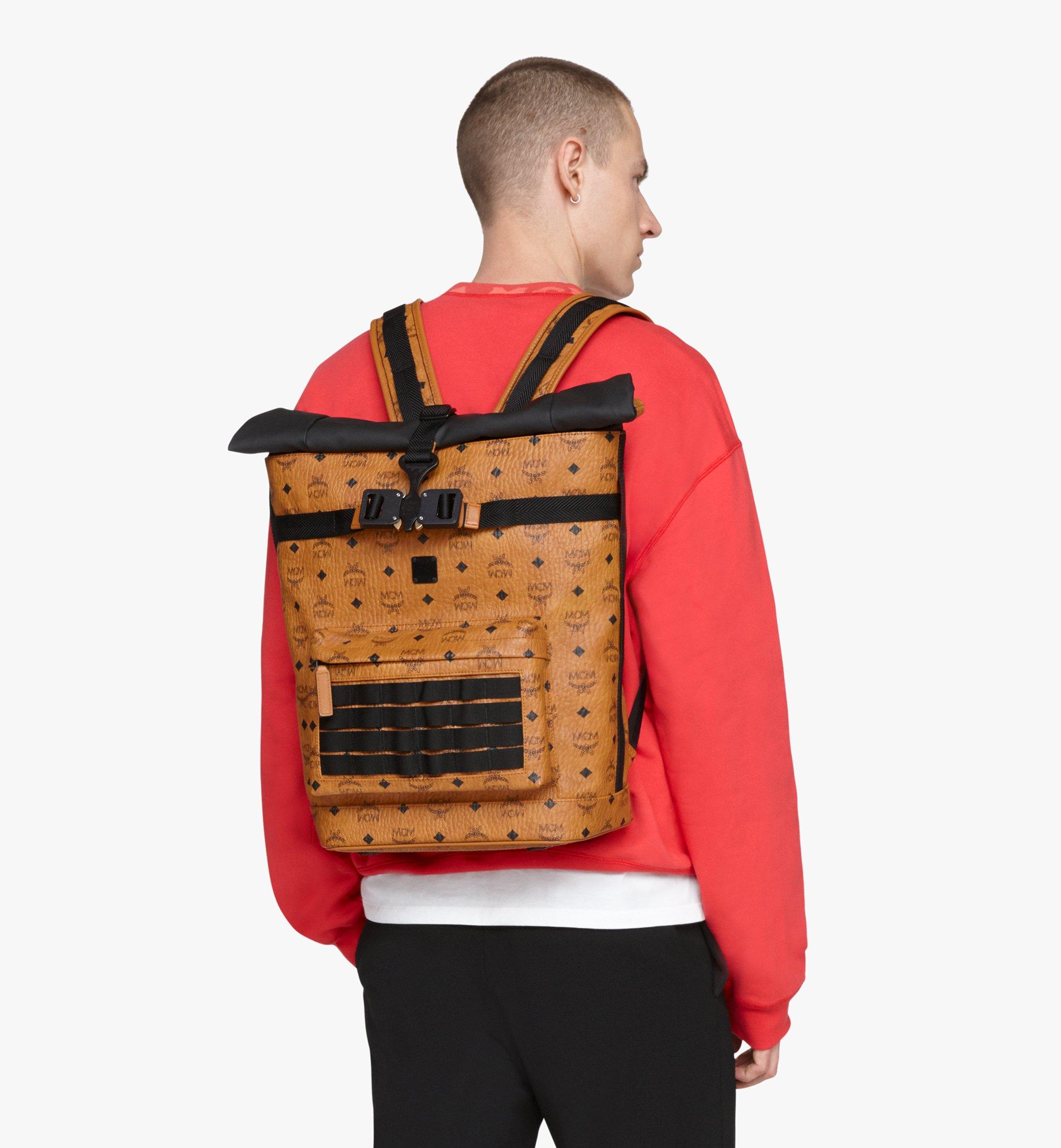 mcm roll top backpack