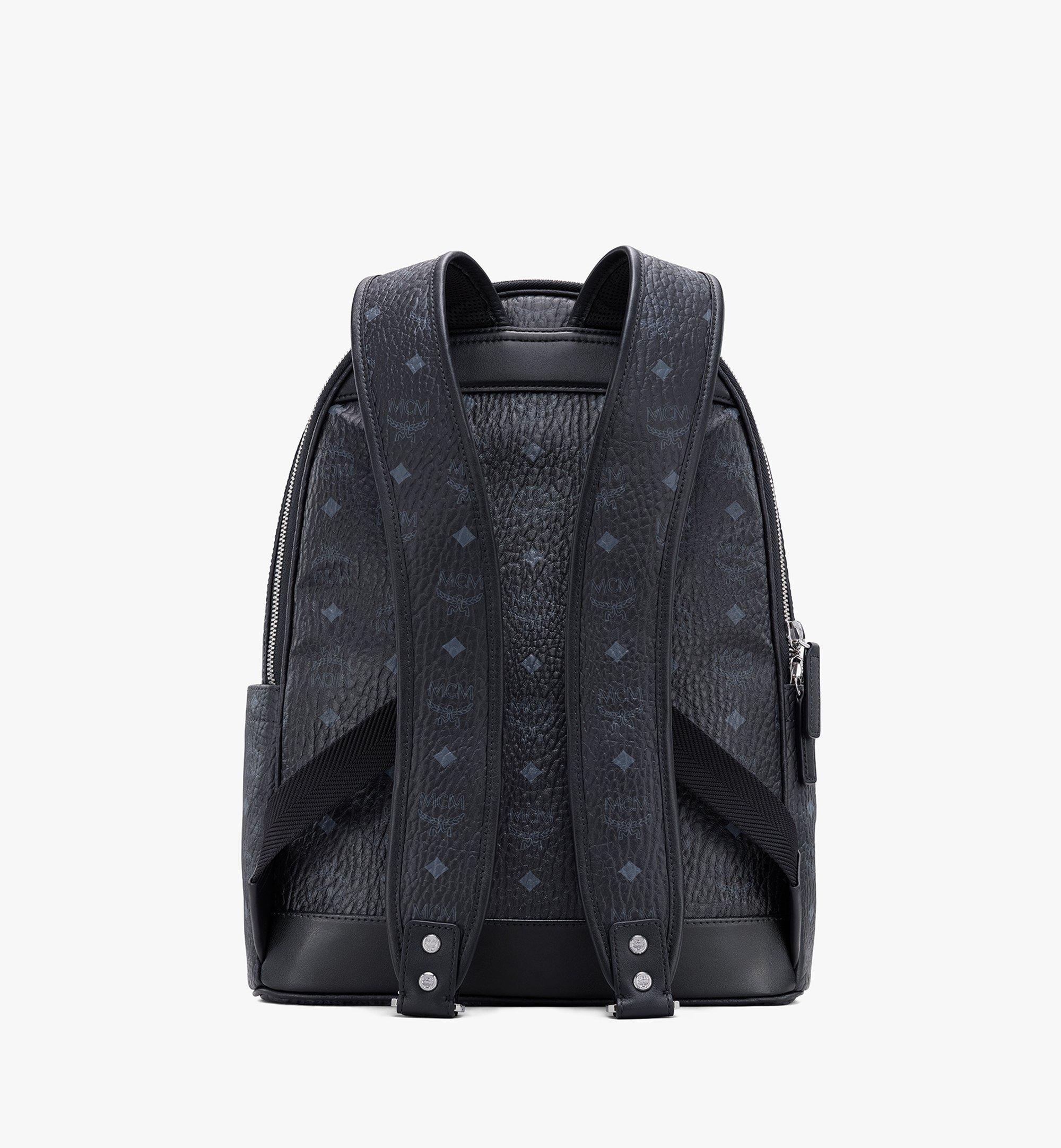 Mcm Stark Monogram Logo Backpack In Black