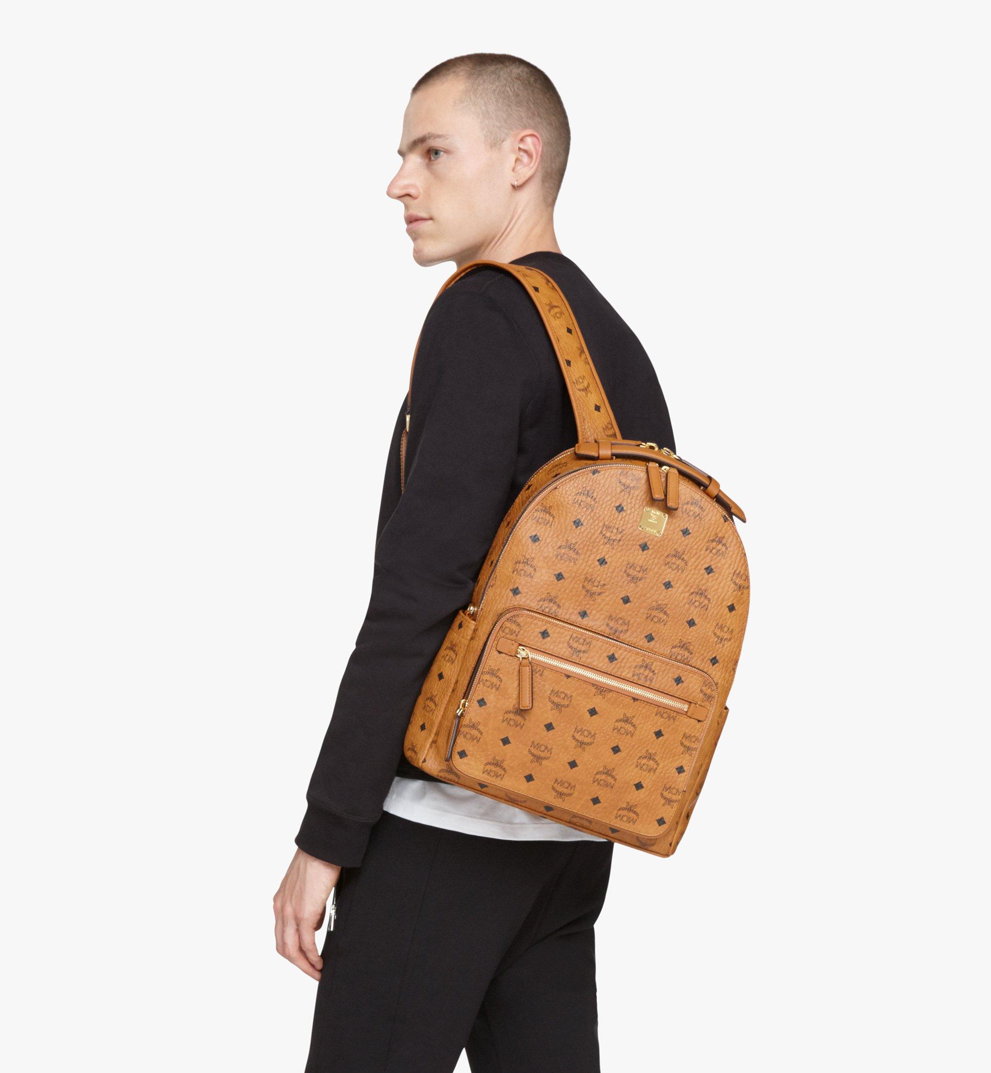 Mcm Small Stark Backpack Cognac