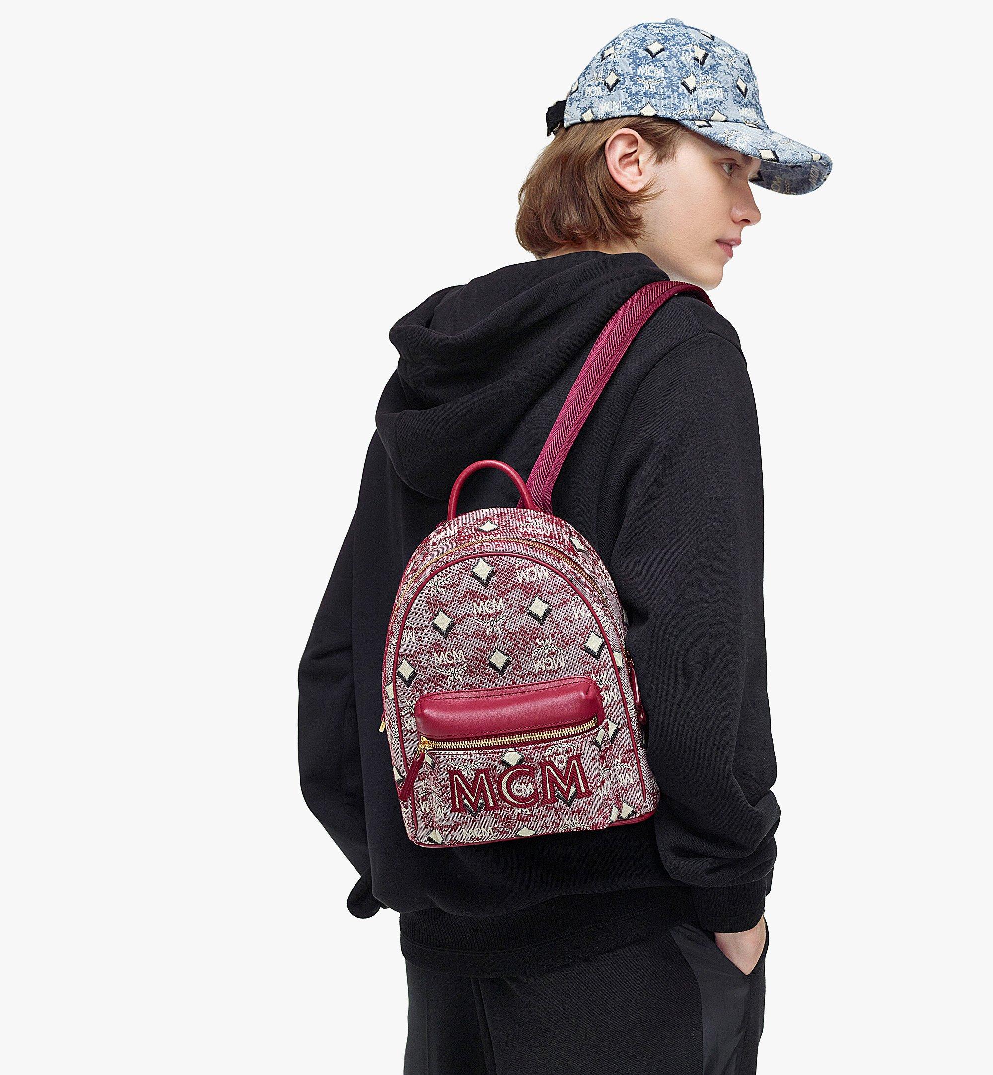 Mini Stark Backpack in Vintage Monogram Jacquard Red | MCM ®FR