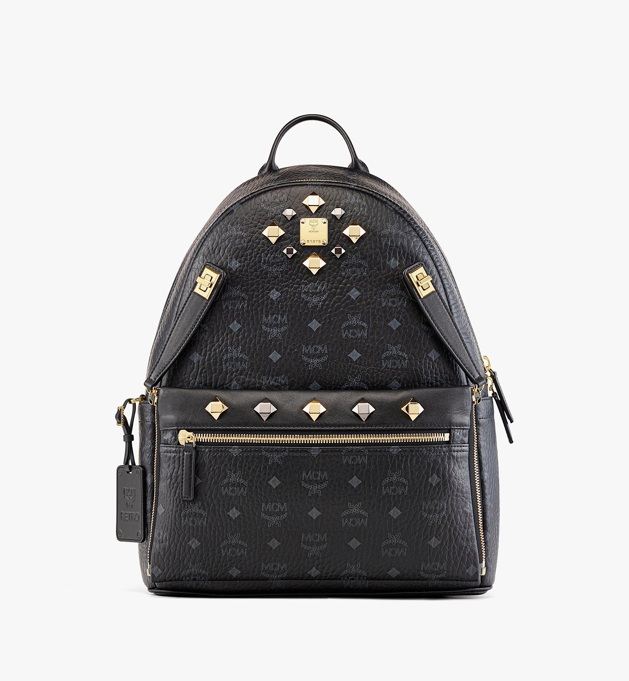 Medium Retro Dual Stark Backpack in Visetos Black | MCM ®CN