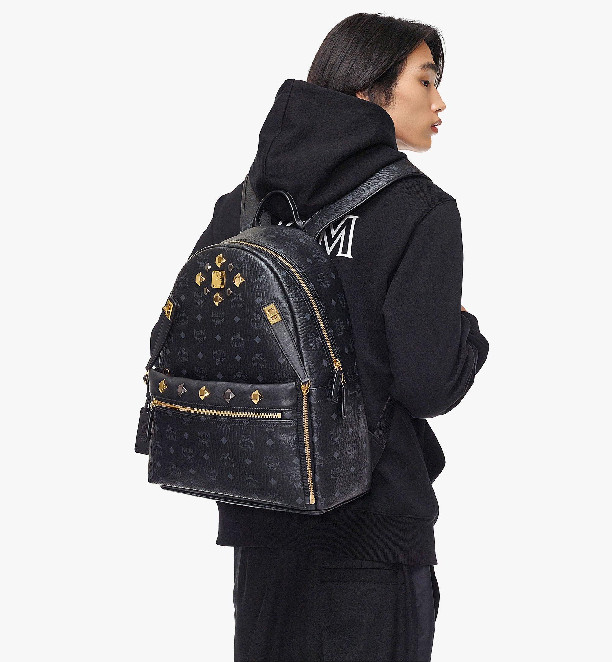 Mcm backpack black medium sale