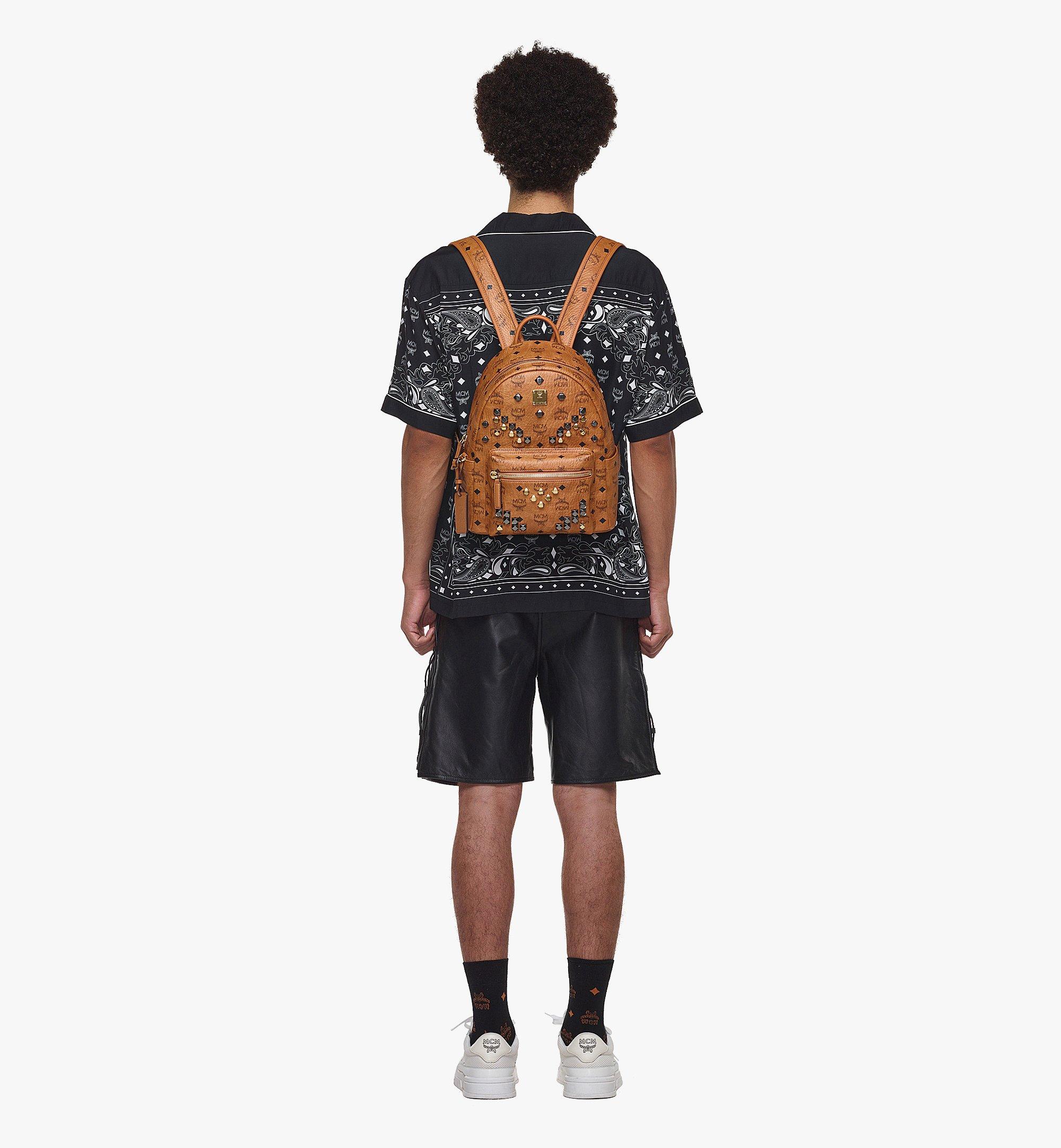 MCM Cognac Mini Stark Backpack at FORZIERI