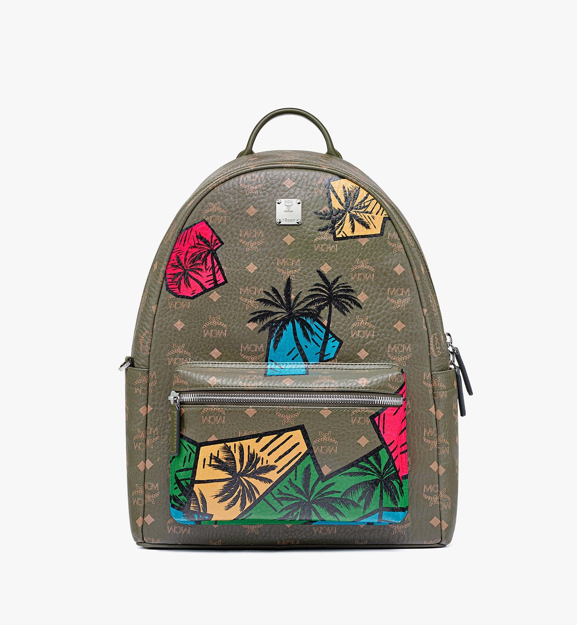 MCM Hawaii Upcycling Project Stark Backpack in Visetos Green MMKBSUP02JH001 Alternate View 1