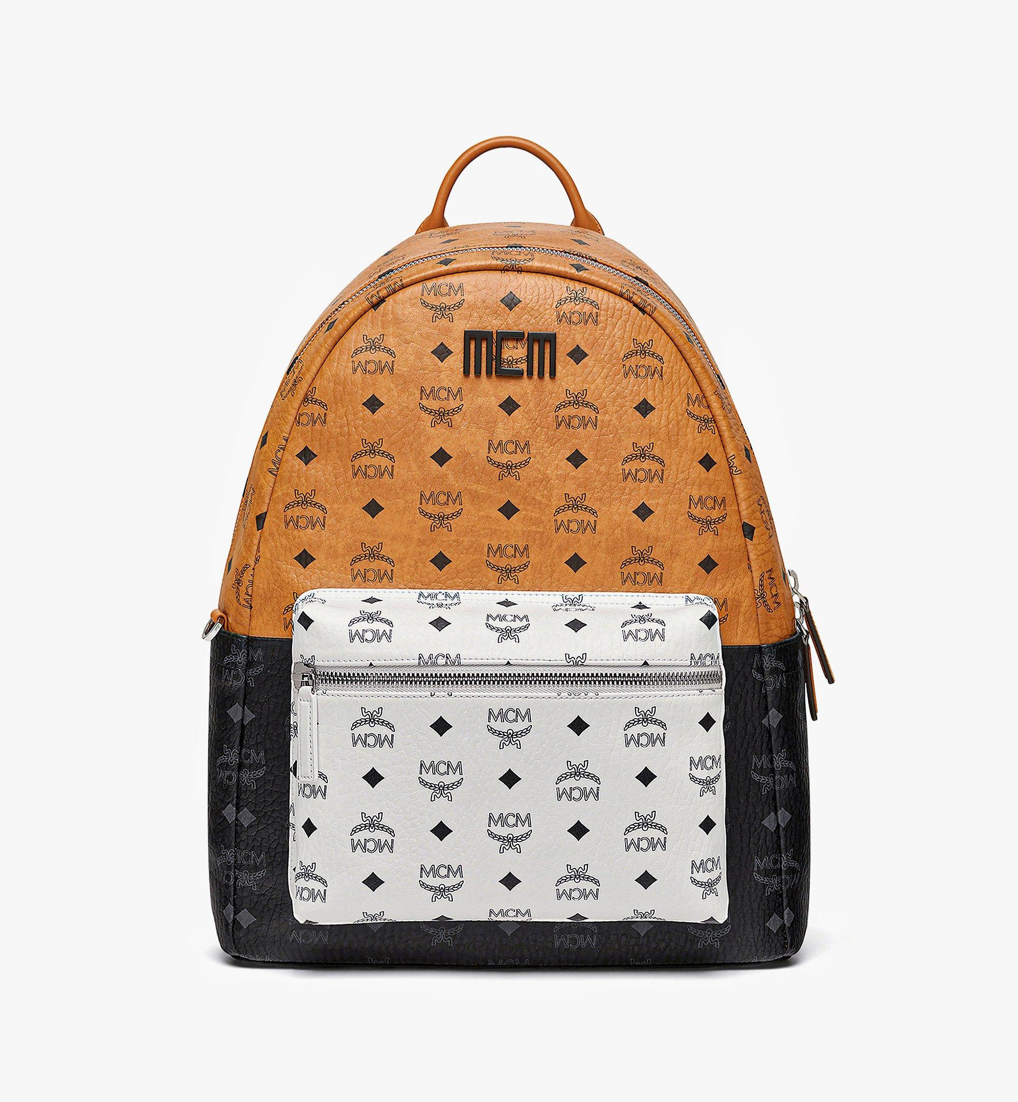 white mcm bookbag