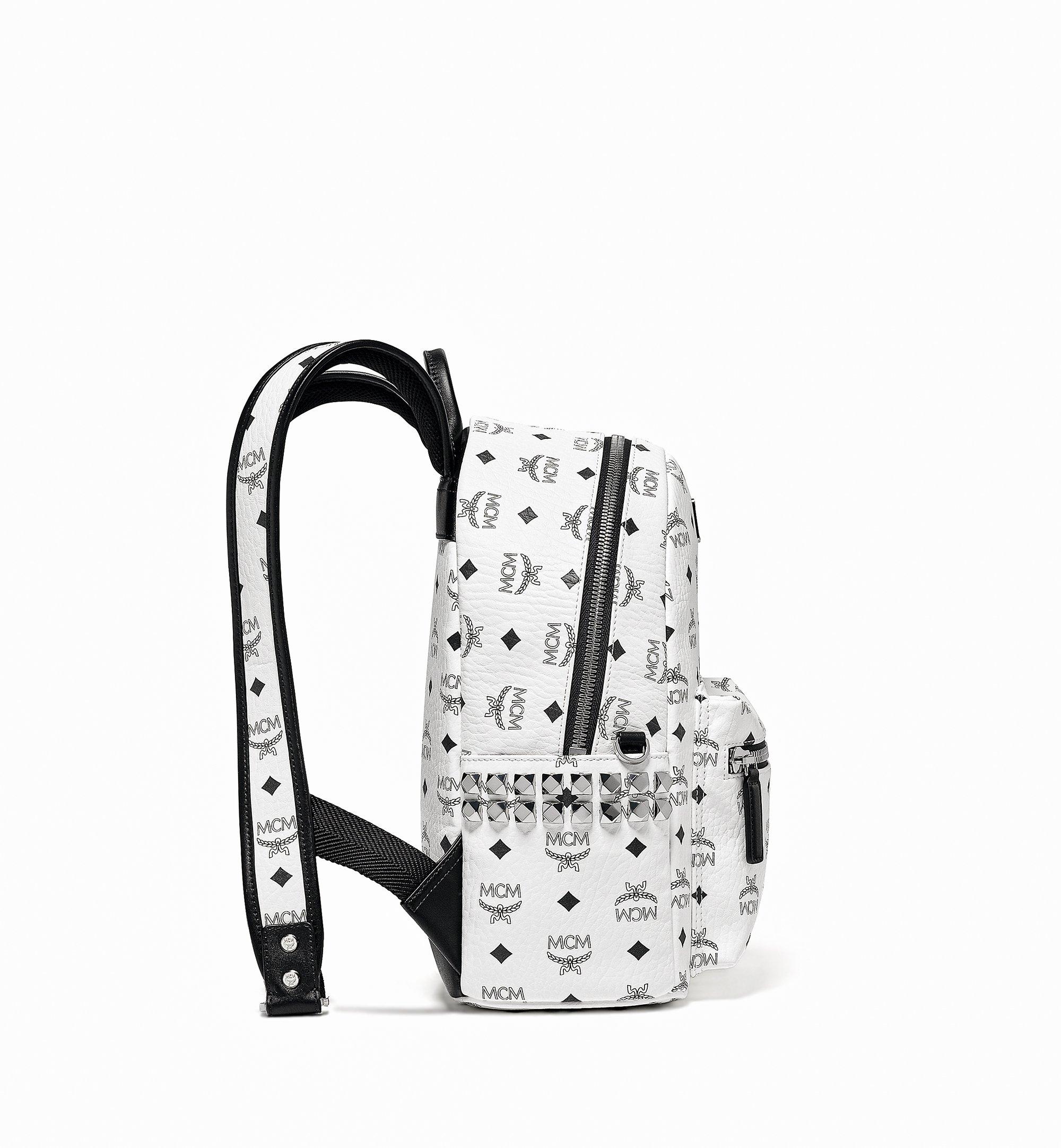 MCM Stark Backpack in Visetos White MMKBSVE15WT001 Alternate View 1