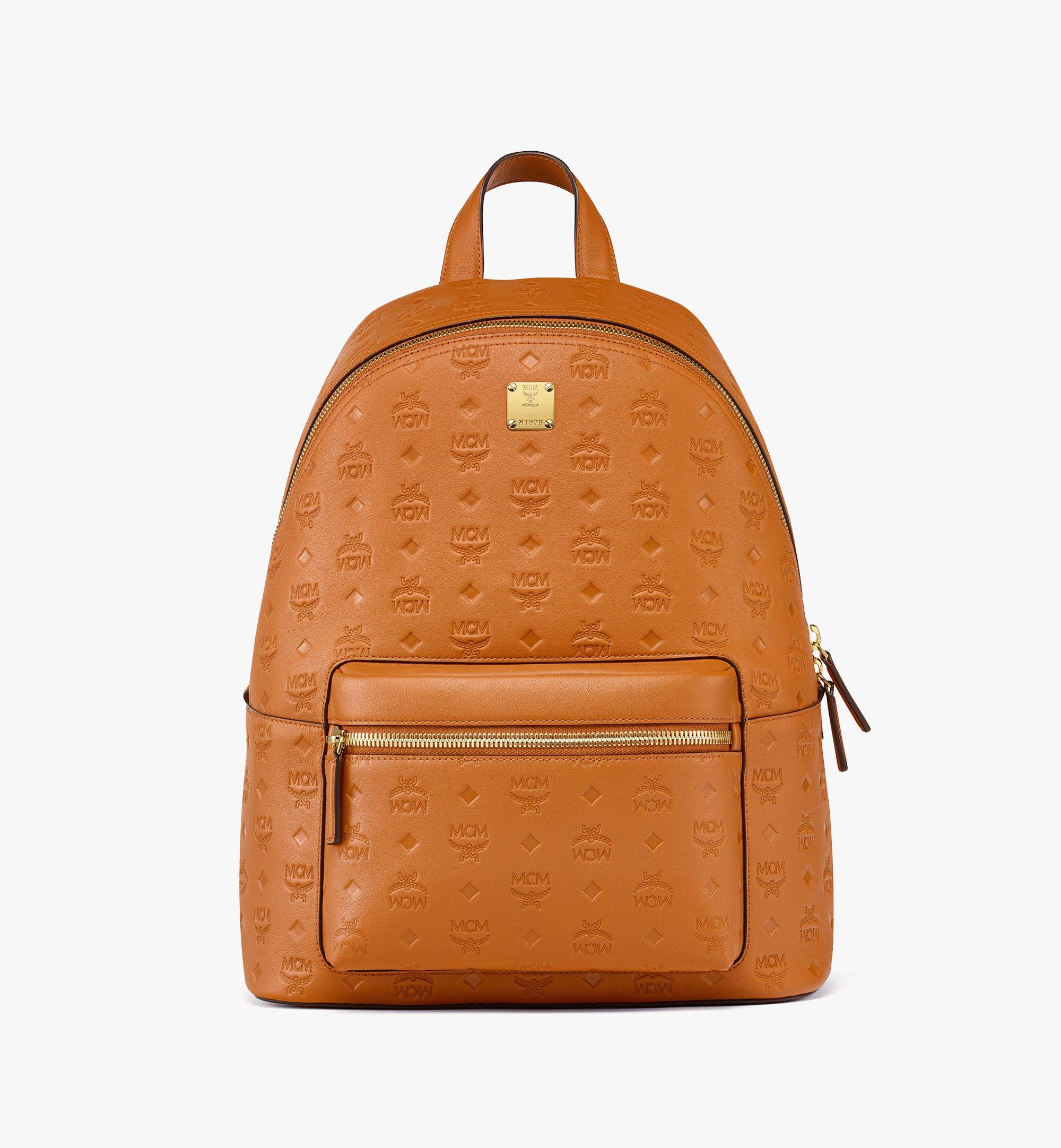 Leather Backpack Embossed Monogram