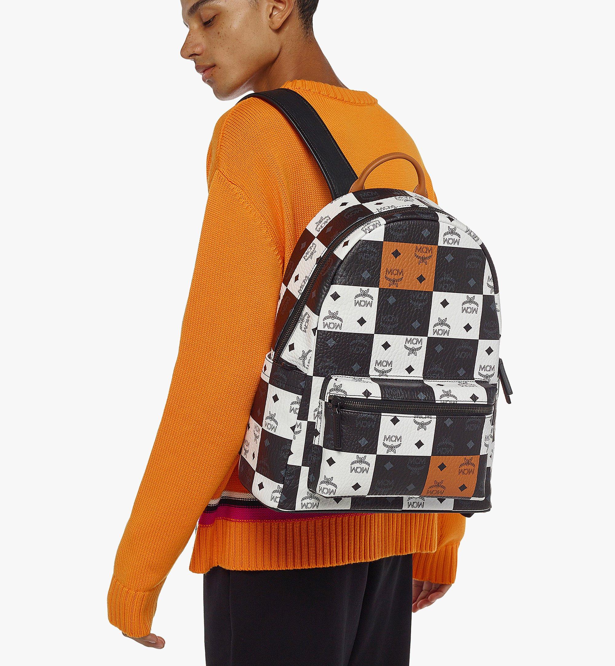 MCM Stark Backpack in Checkerboard Visetos Black MMKCAVE09BW001 Alternate View 2