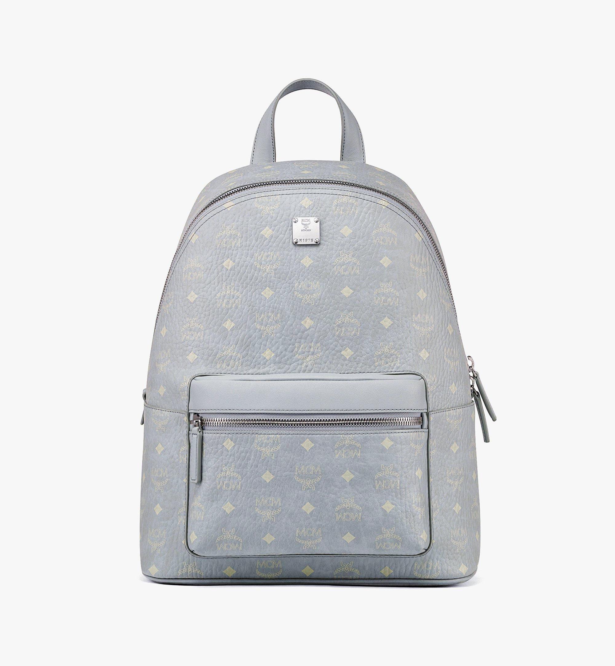 MCM Backpack Visetos Medium Estate Blue in Leather/Nylon with Silver-tone -  US