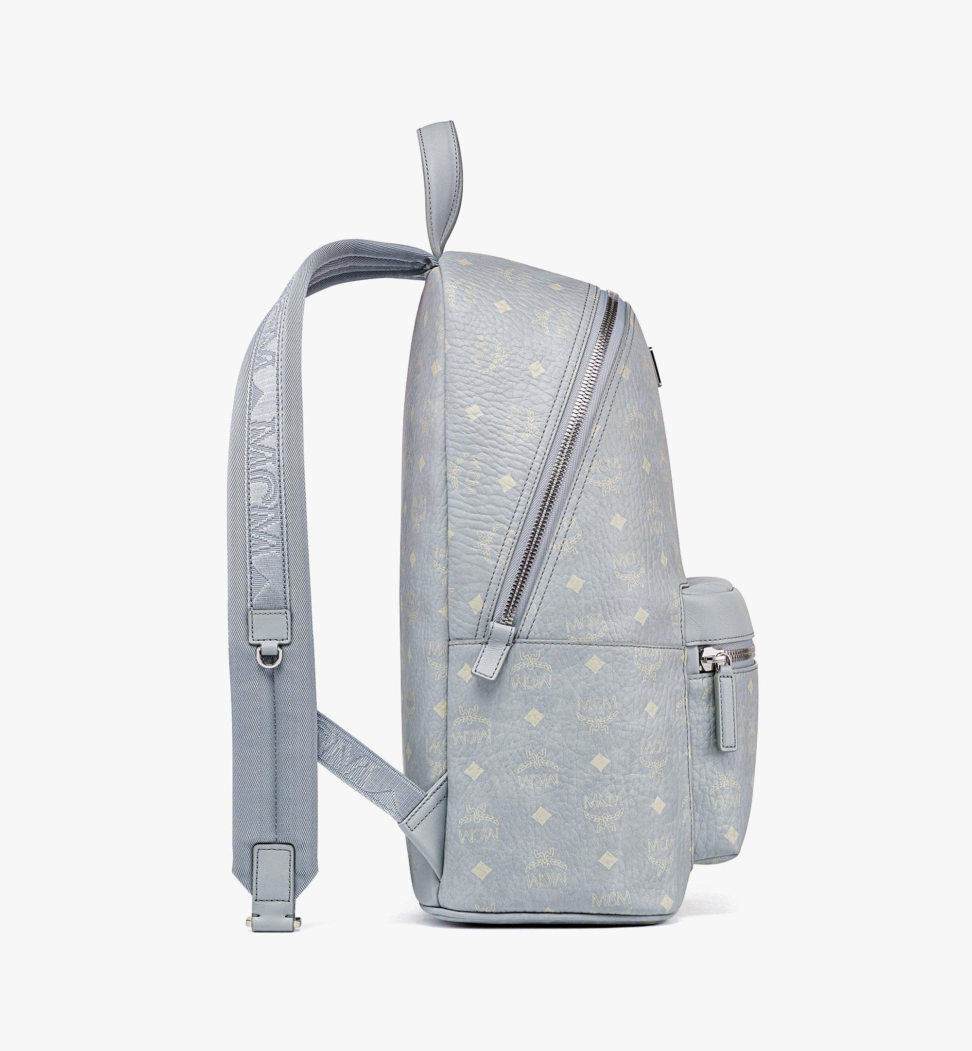 MCM Stark Backpack Visetos Blue in Coated Canvas with Silver-tone - US