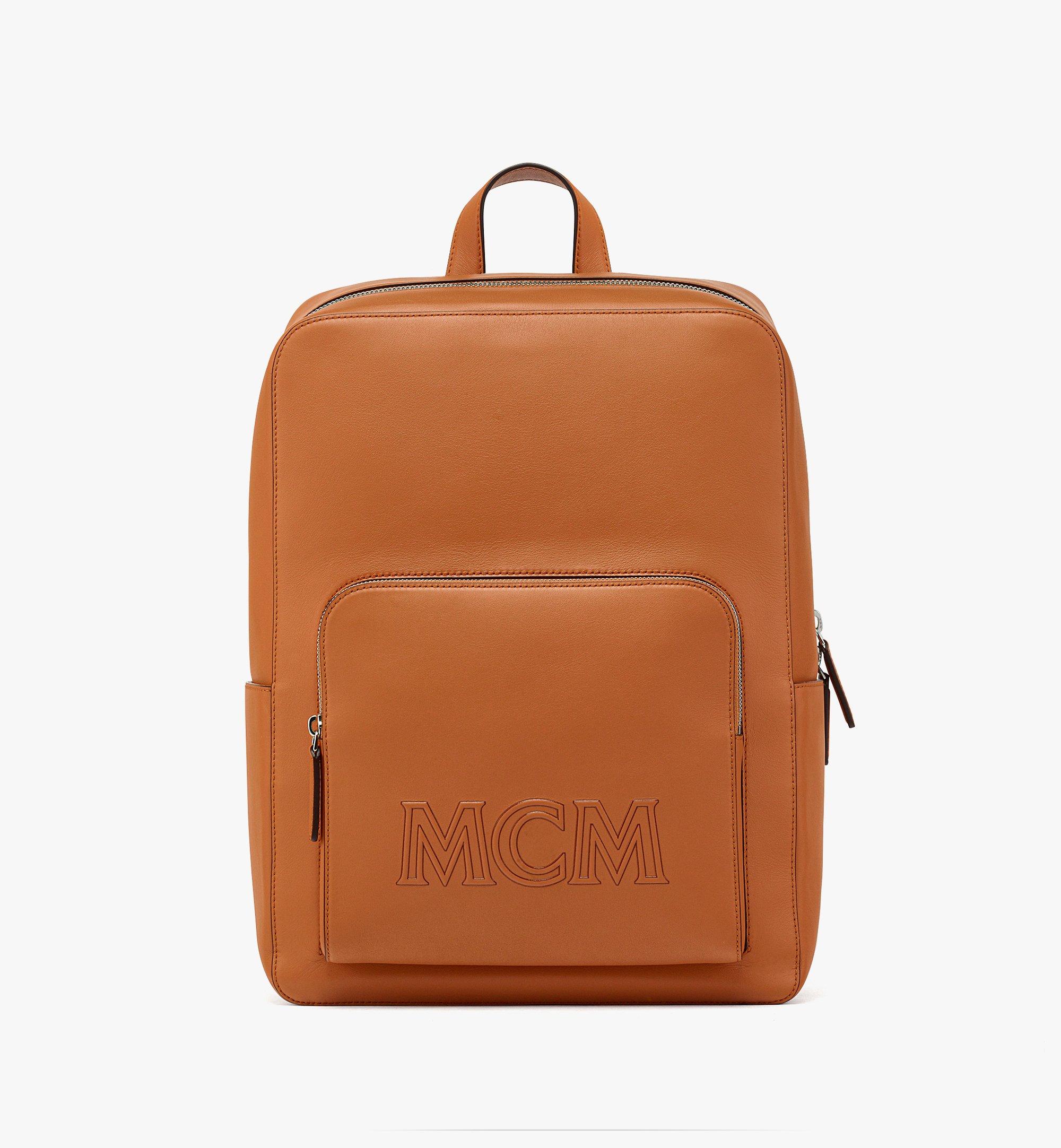 Medium Aren Backpack in Spanish Calf Leather Cognac MCM US