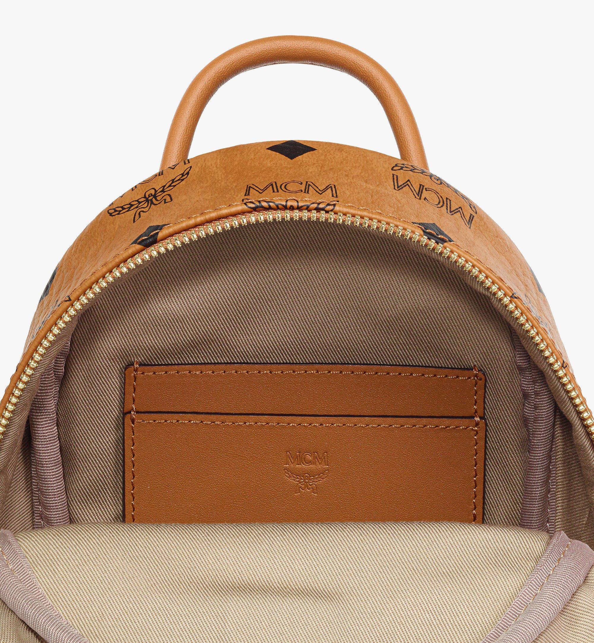 MCM Valentine’s Day Stark Bebe Boo Backpack in Studded Visetos Cognac MMKDAUP01CO001 ほかの角度から見る 2