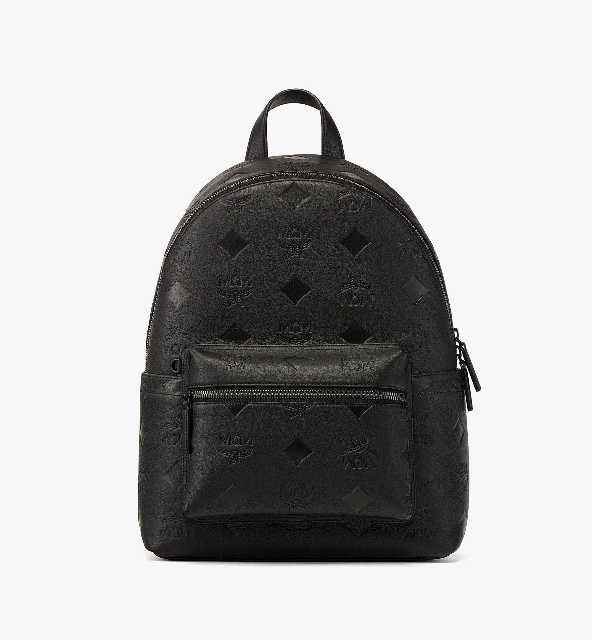 Medium Stark Backpack in Maxi Monogram Leather Black MCM US