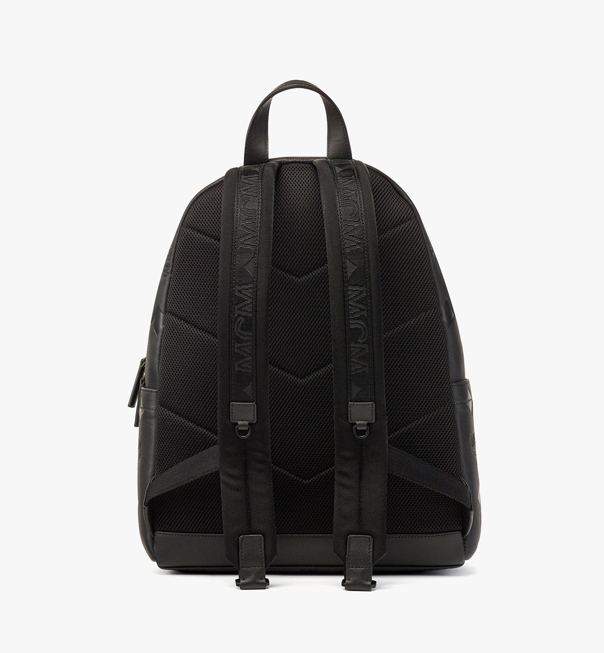 MCM Stark Backpack in Maxi Monogram Leather Black MMKDAVE02BK001 Alternate View 3