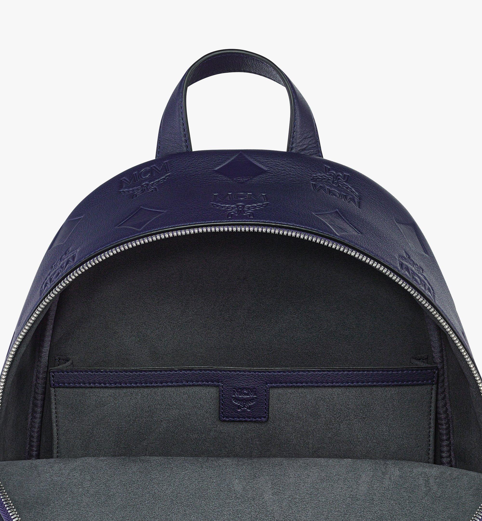 Medium Stark Backpack in Maxi Monogram Leather Blue MCM US