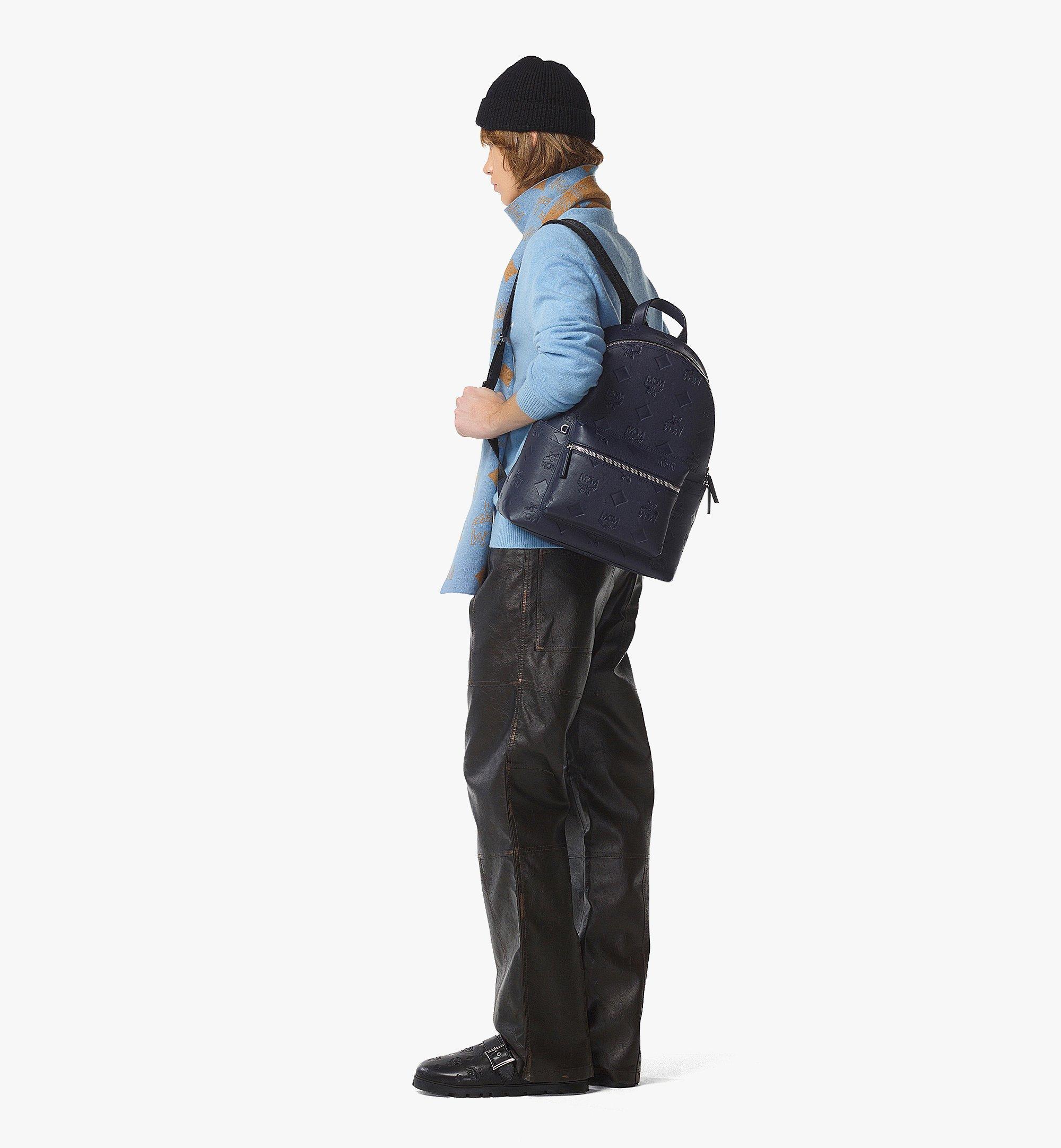 MCM Stark Rucksack aus Leder mit Maxi-Monogramm Blue MMKDAVE02VC001 Noch mehr sehen 4