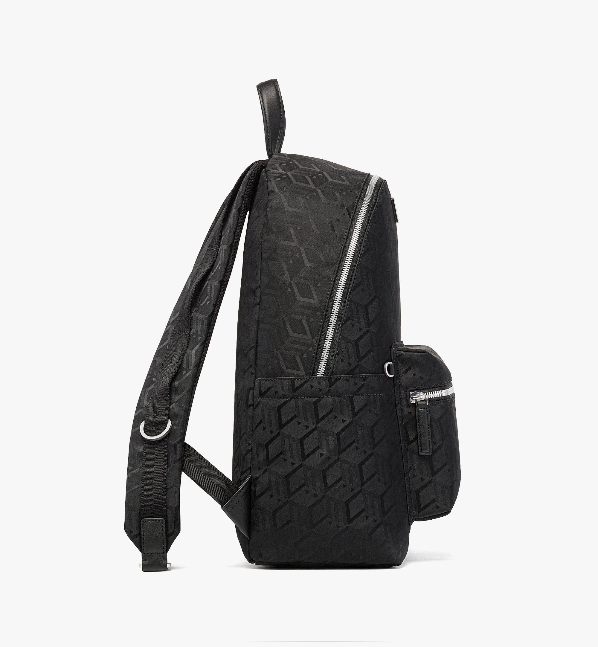 MCM Stark Backpack in Cubic Jacquard Nylon Black MMKDAVE03BK001 Alternate View 1