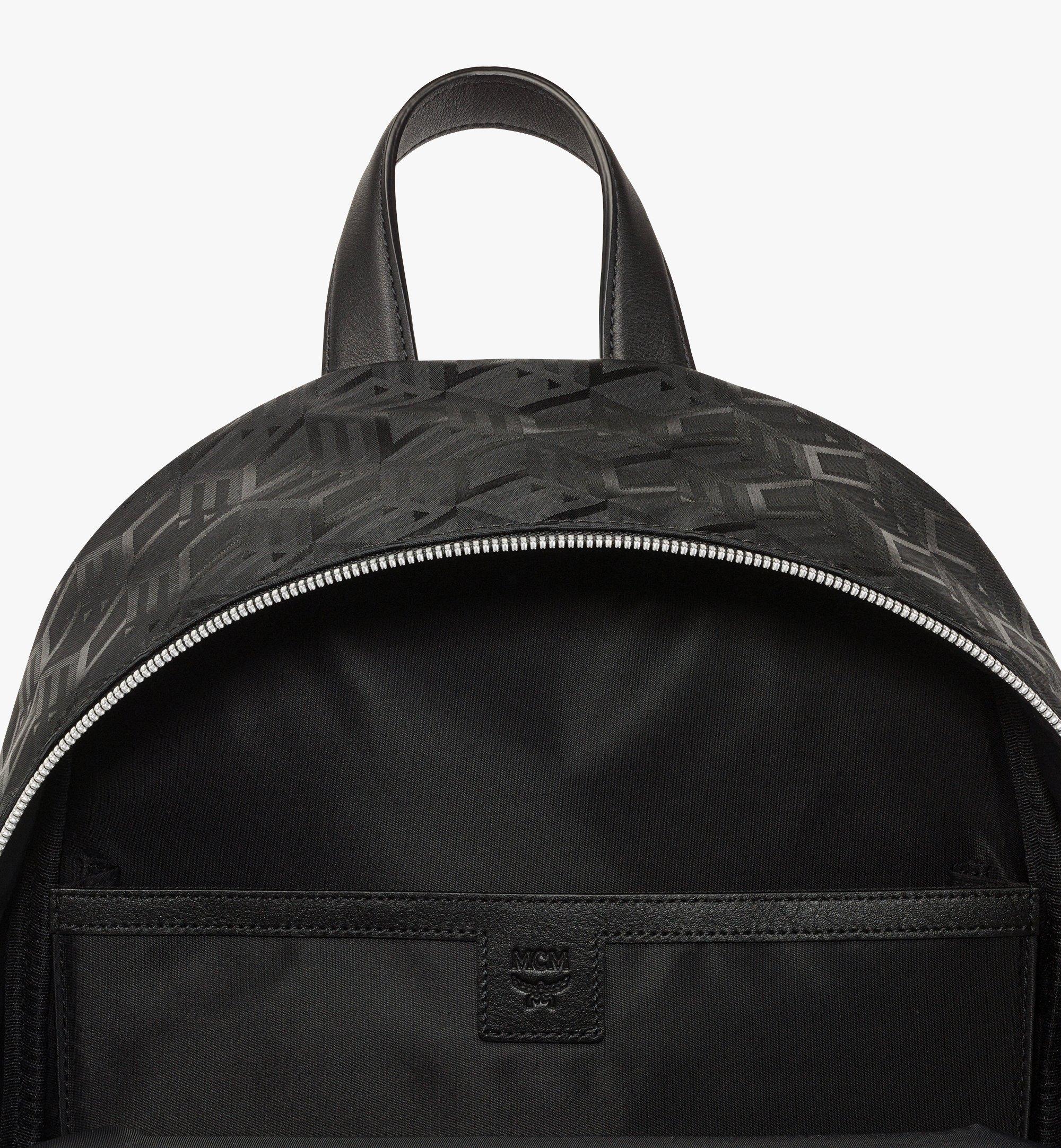 MCM Stark Backpack in Cubic Jacquard Nylon Black MMKDAVE03BK001 Alternate View 2