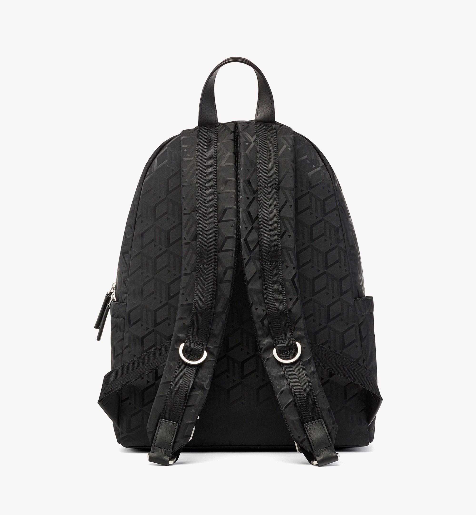 Mcm Women's Stark Backpack in Cubic Jacquard Nylon - Black - Backpacks