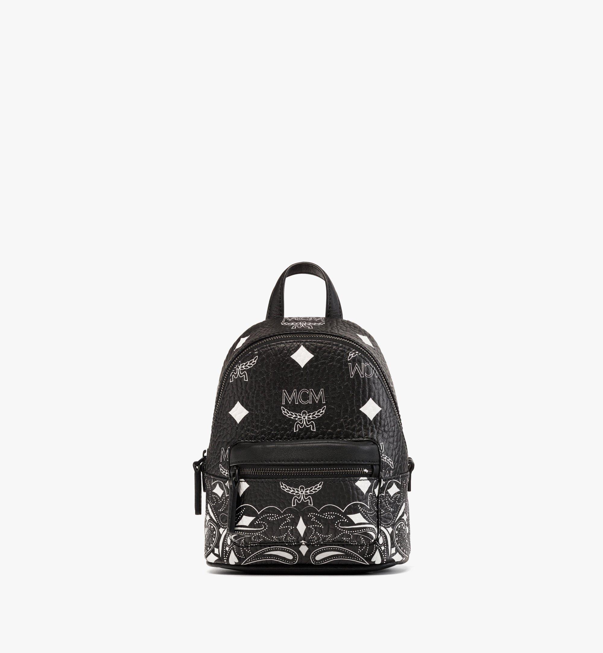 Mcm Women's Stark Backpack in Cubic Jacquard Nylon - Black - Backpacks