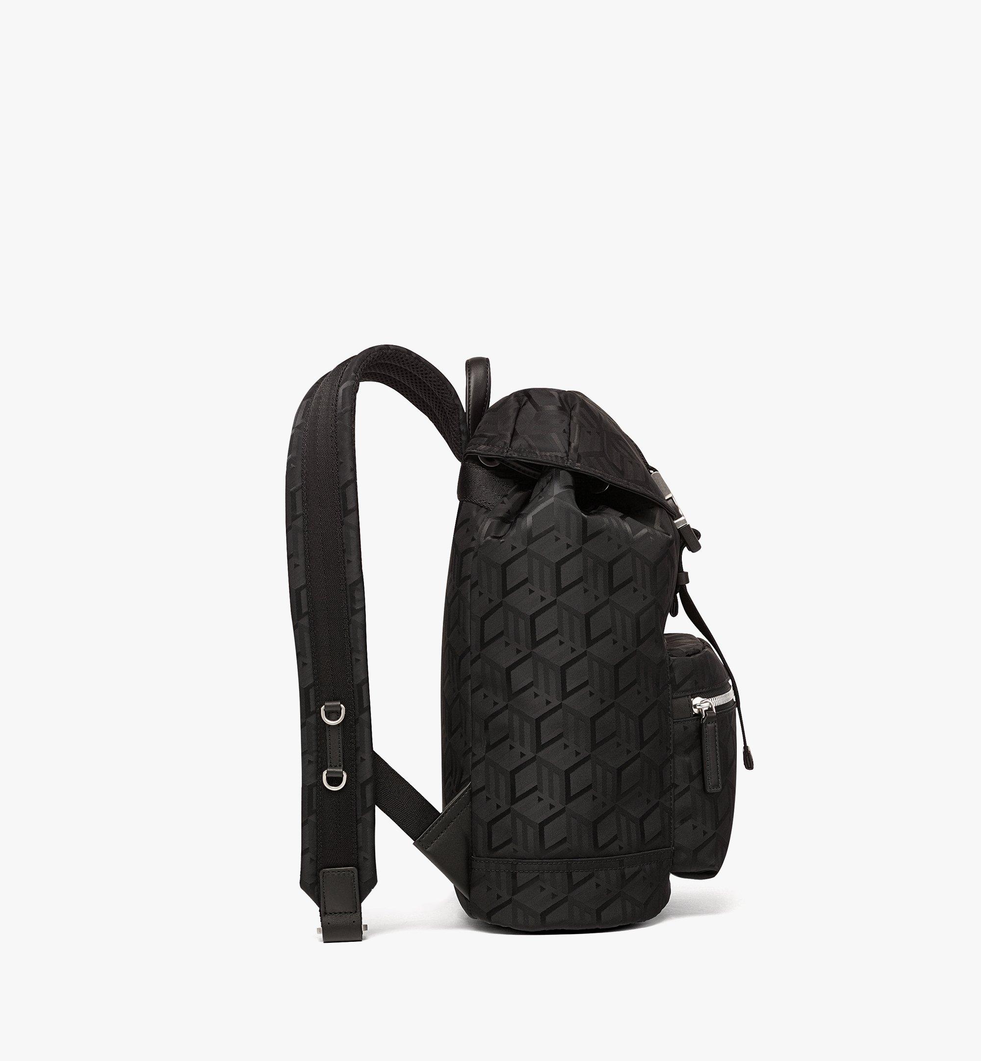 MCM Brandenburg Backpack in Cubic Jacquard Nylon Black MMKDSBG01BK001 Alternate View 1