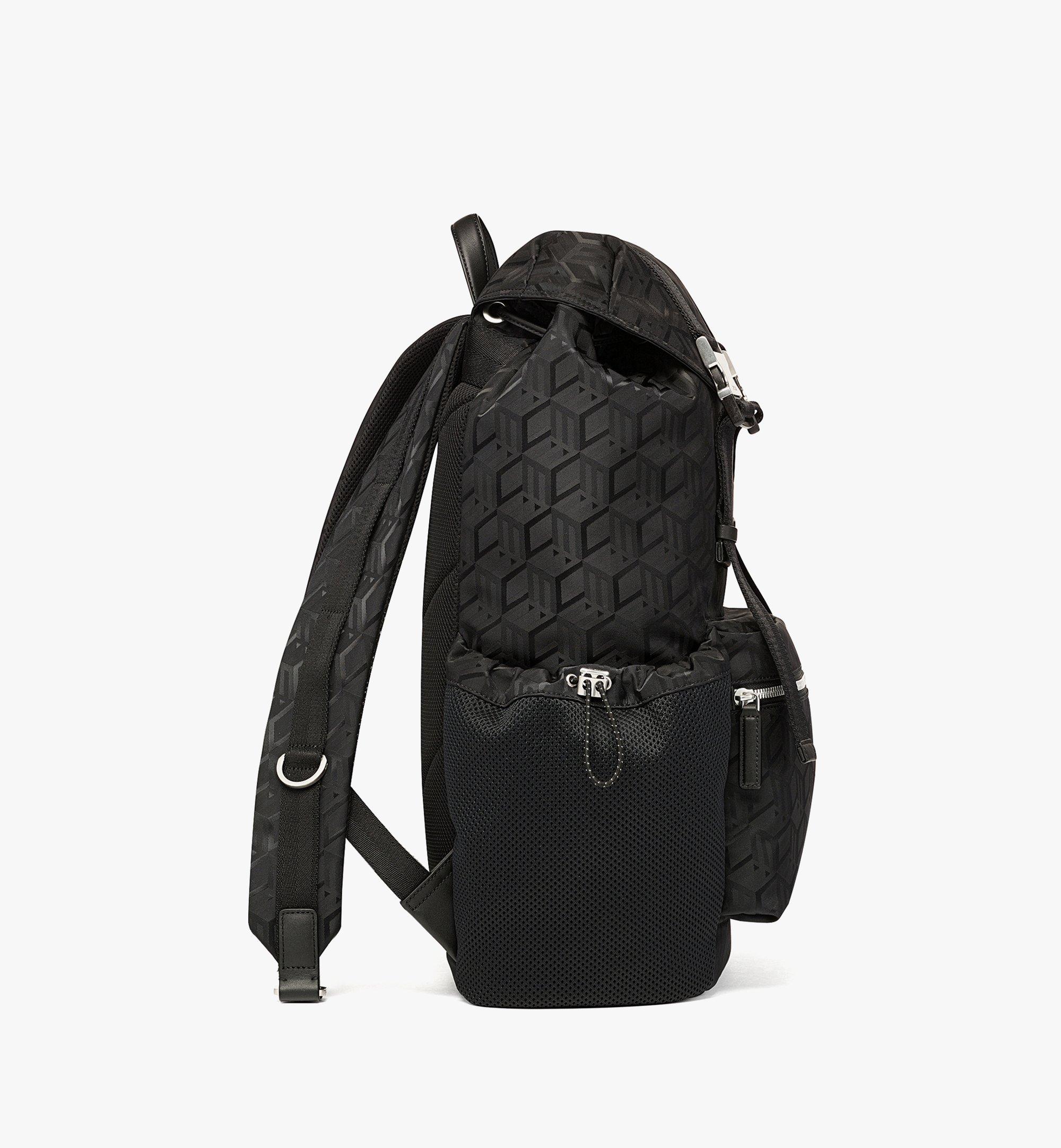 MCM Brandenburg Backpack in Cubic Jacquard Eco-Nylon Black MMKDSBG02BK001 Alternate View 1
