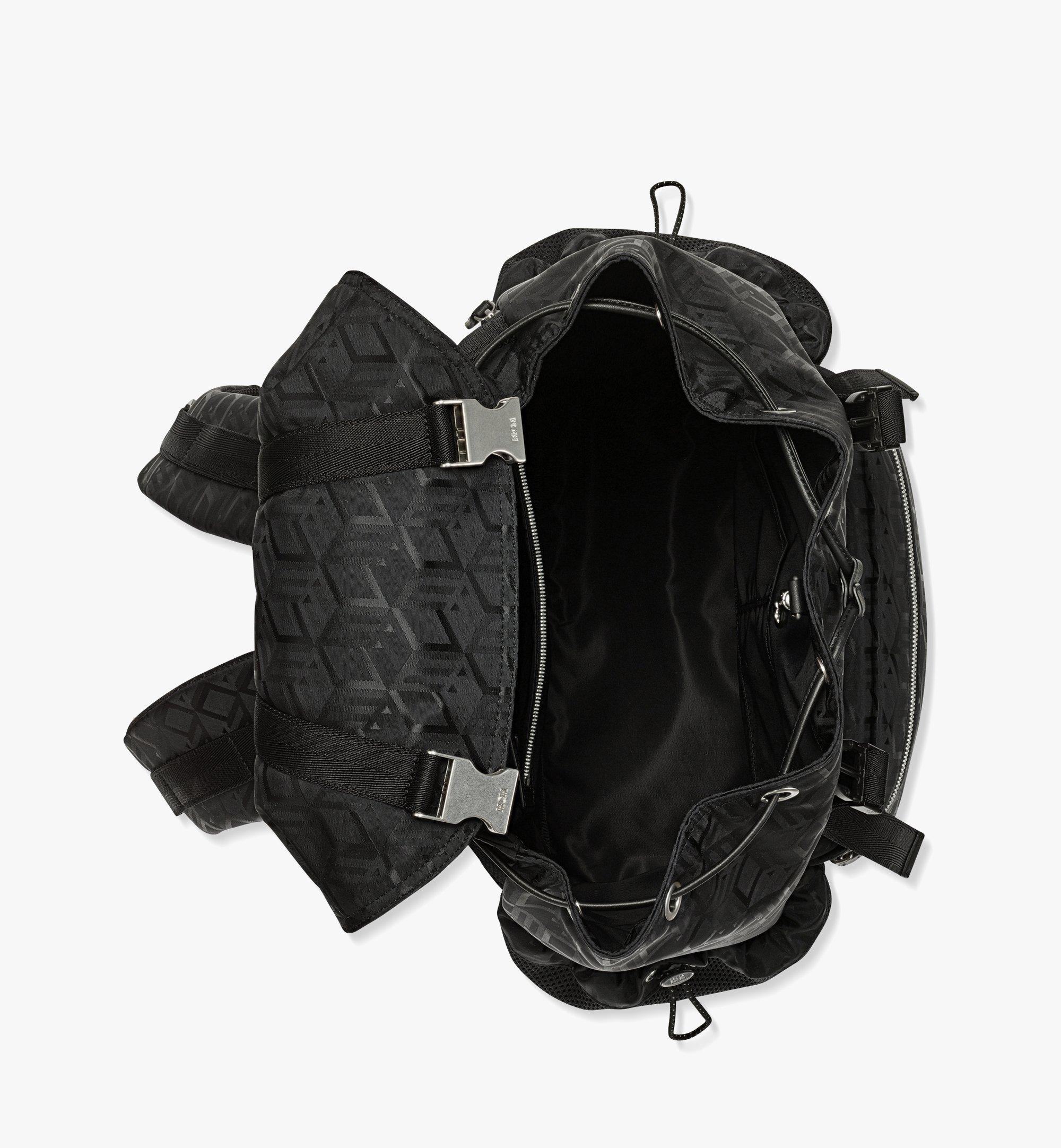 MCM Brandenburg Backpack in Cubic Jacquard Eco-Nylon Black MMKDSBG02BK001 Alternate View 2