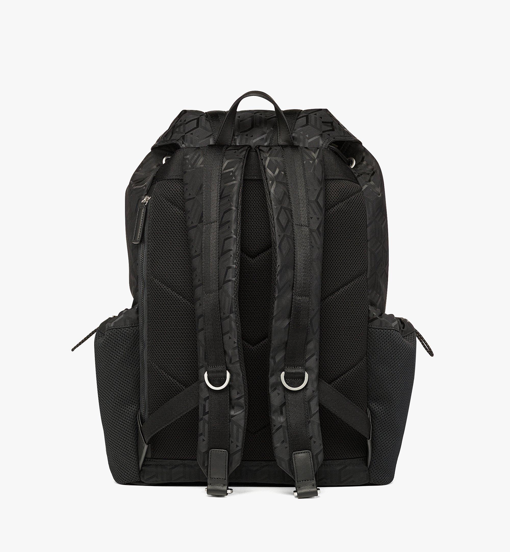 MCM Brandenburg Backpack in Cubic Jacquard Eco-Nylon Black MMKDSBG02BK001 Alternate View 3