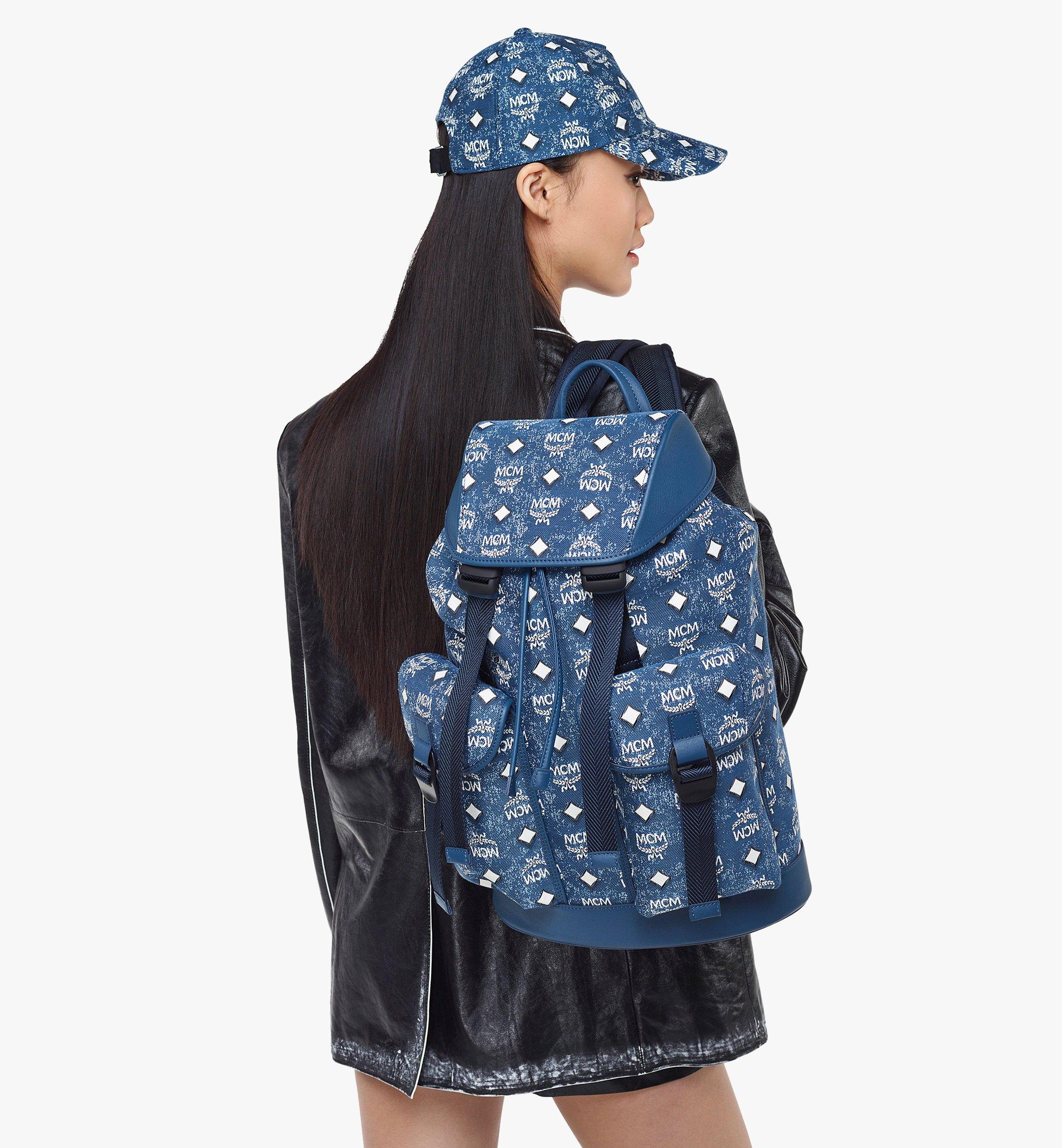 Denim discount mcm backpack