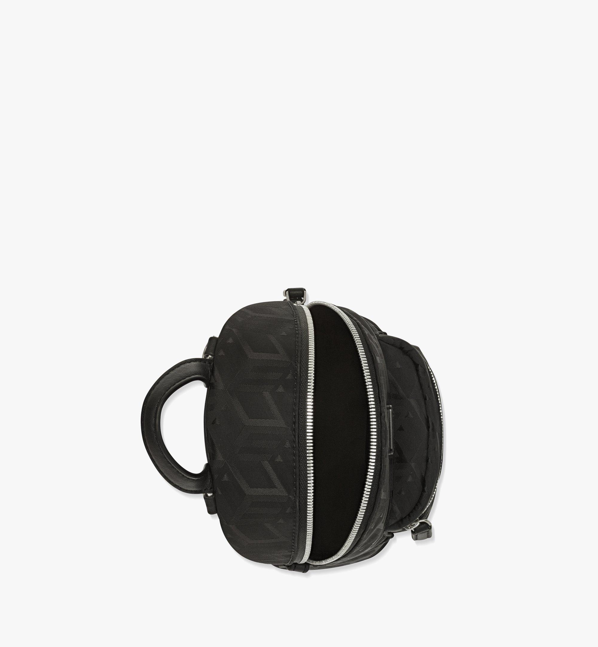 MCM Stark Bebe Boo Backpack in Cubic Jacquard Nylon Black MMKDSVE04BK001 Alternate View 2