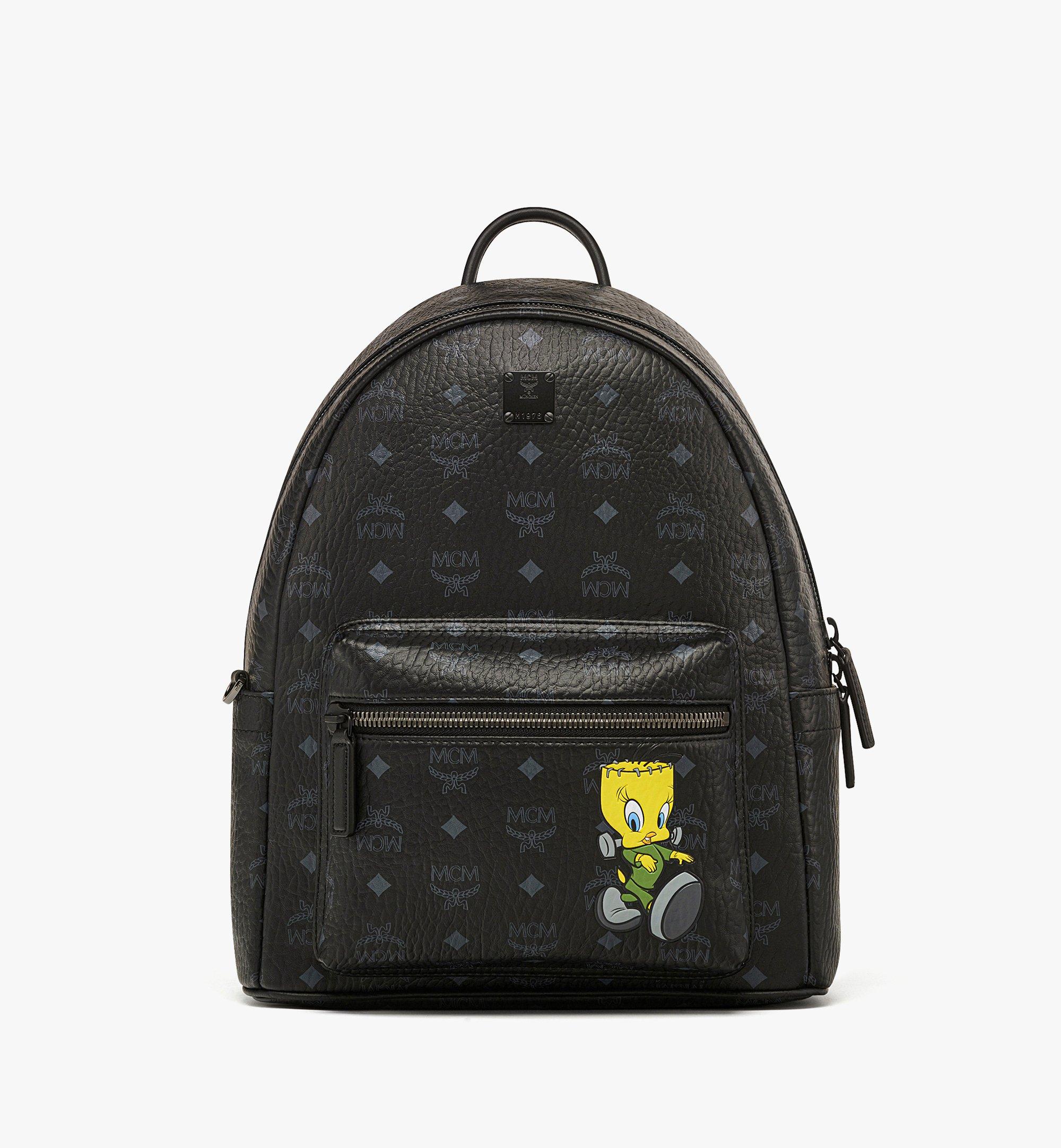 Small Medium Looney Tunes x MCM Stark Backpack in Visetos Black