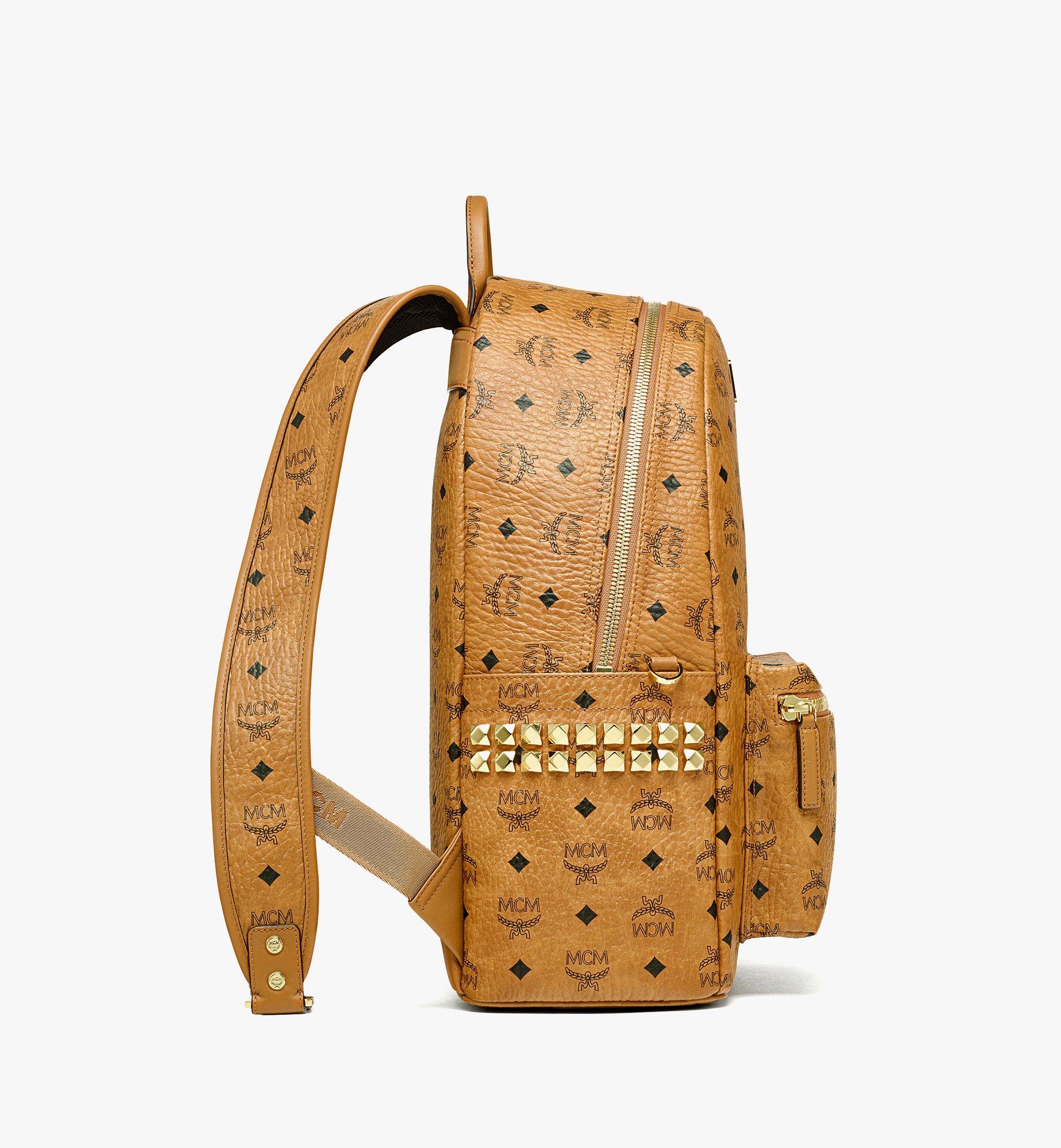 Medium Stark Side Studs Backpack in Visetos Cognac | MCM ®CA