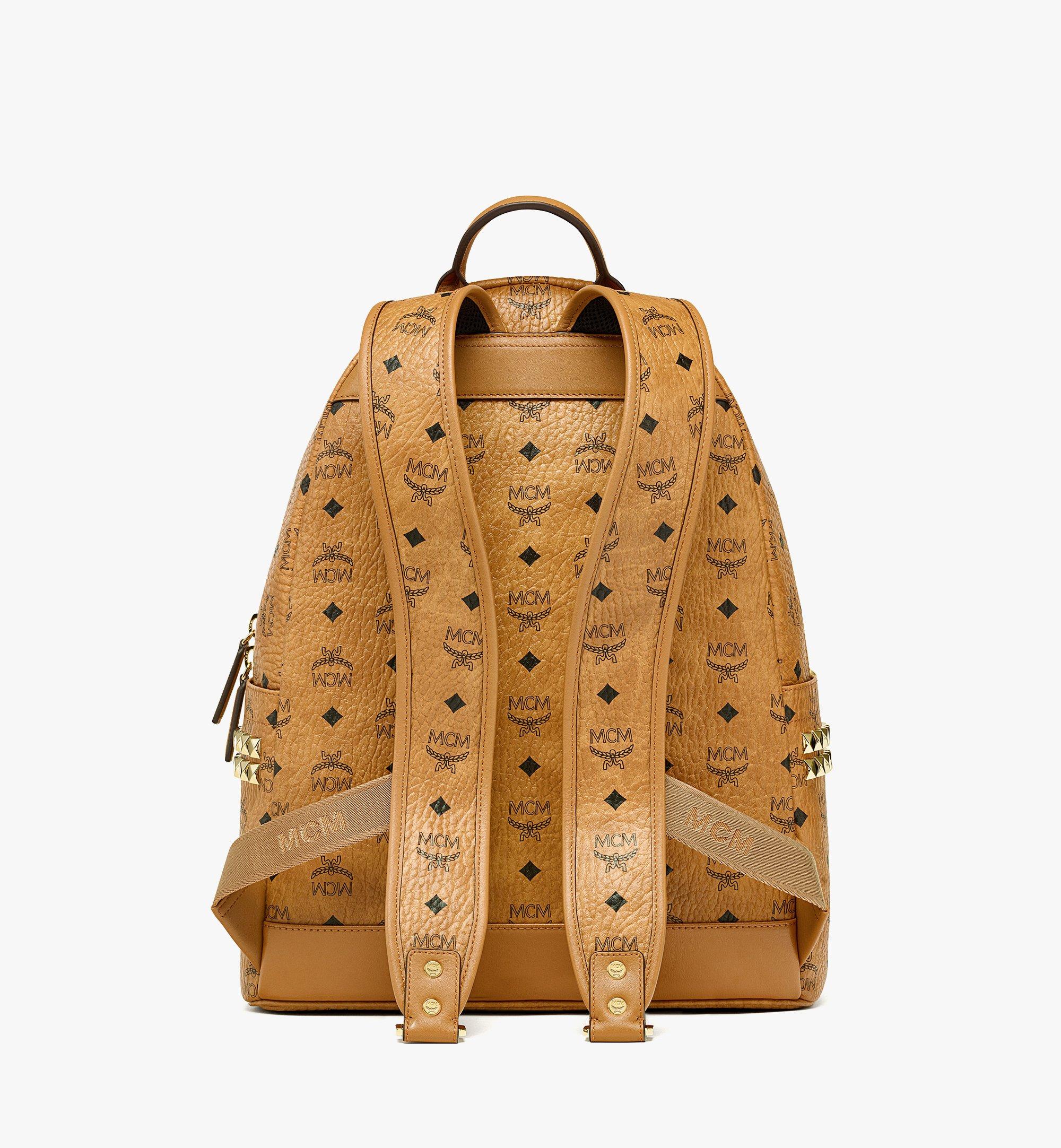 Medium Stark Side Studs Backpack in Visetos Cognac | MCM ®CA