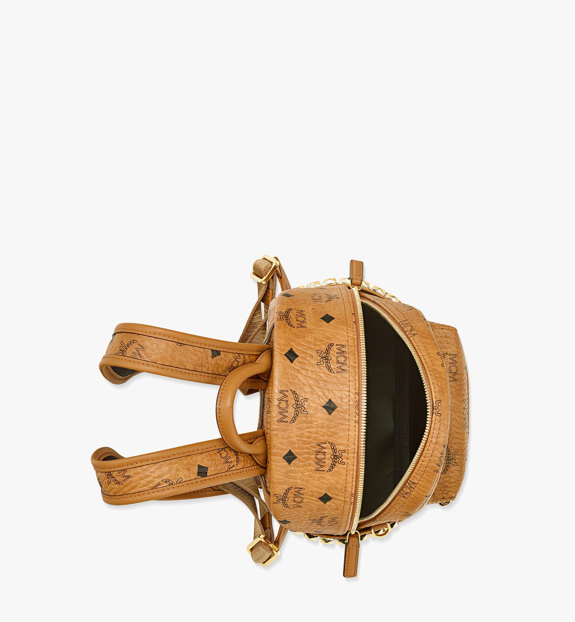 MCM Stark Side Studs Backpack in Visetos Cognac MMKDSVE10CO001 Alternate View 2