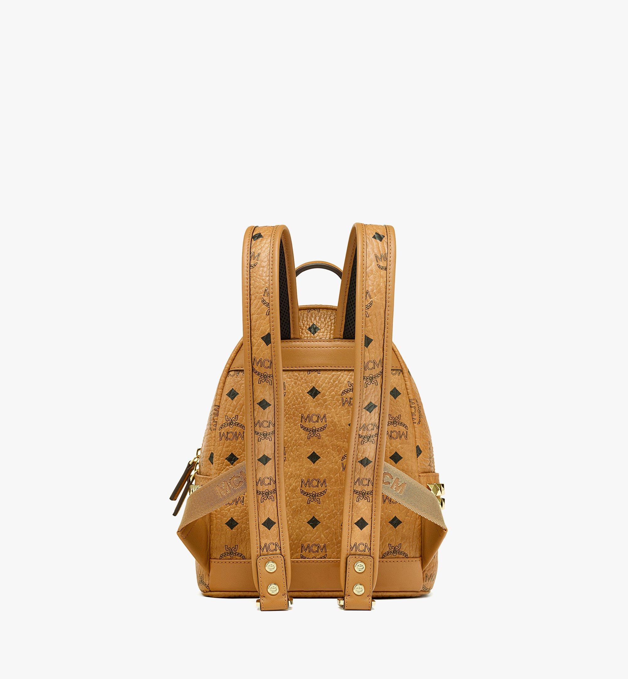 MCM Stark Side Studs Backpack in Visetos Cognac MMKDSVE10CO001 Alternate View 3
