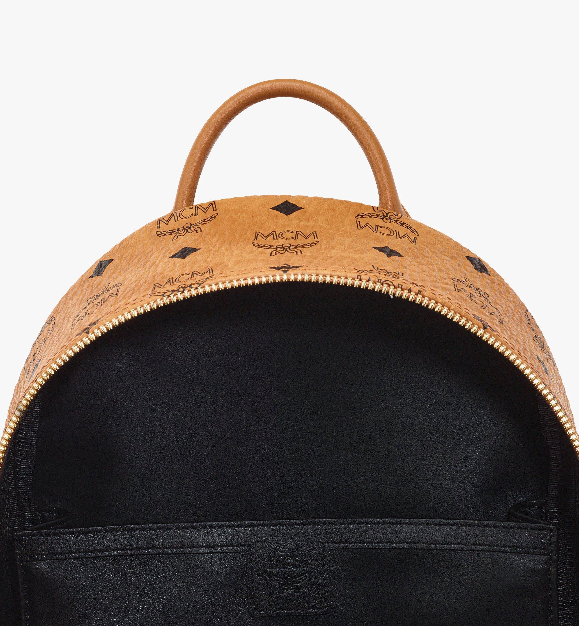 SMALL Stark Side Studs Backpack in Visetos COGNAC MCM JP