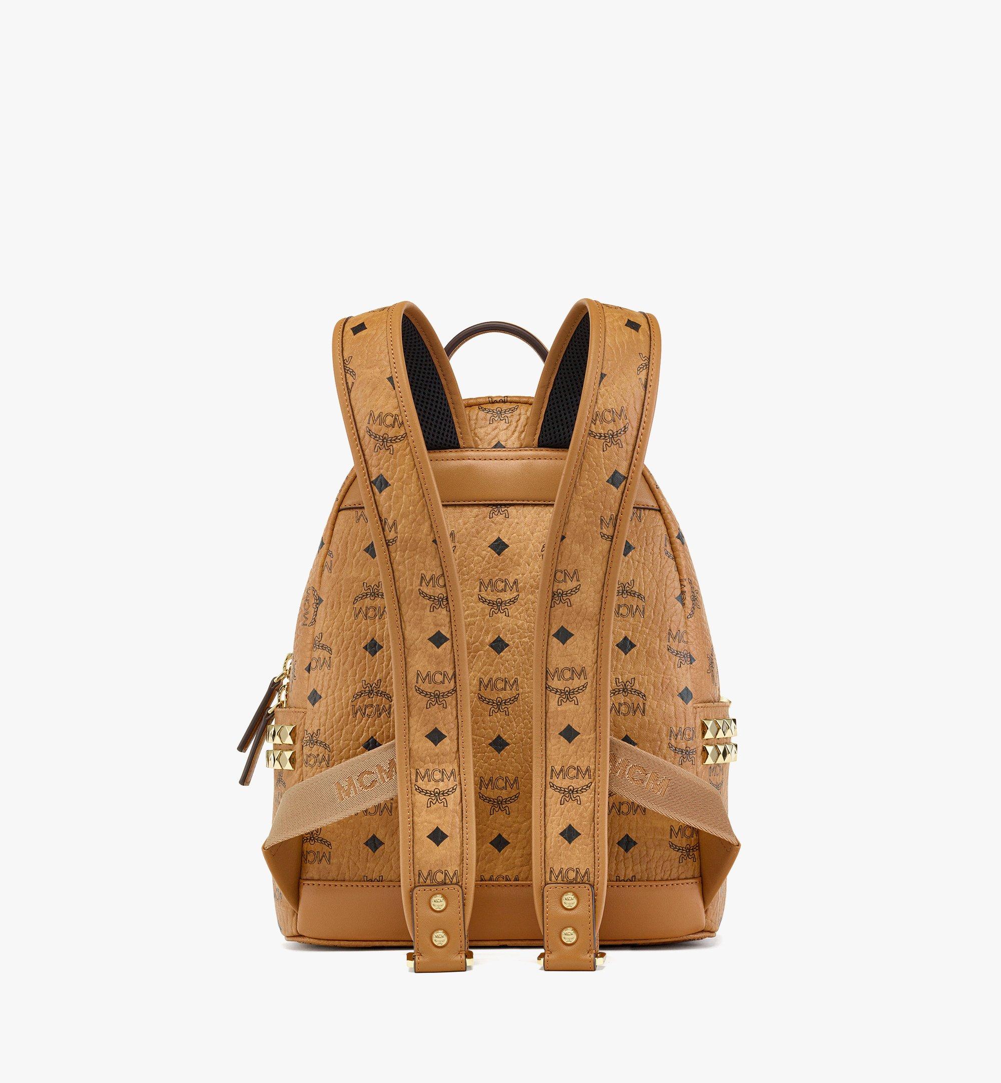 MCM Stark Side Studs Backpack in Visetos Cognac MMKDSVE12CO001 Alternate View 3
