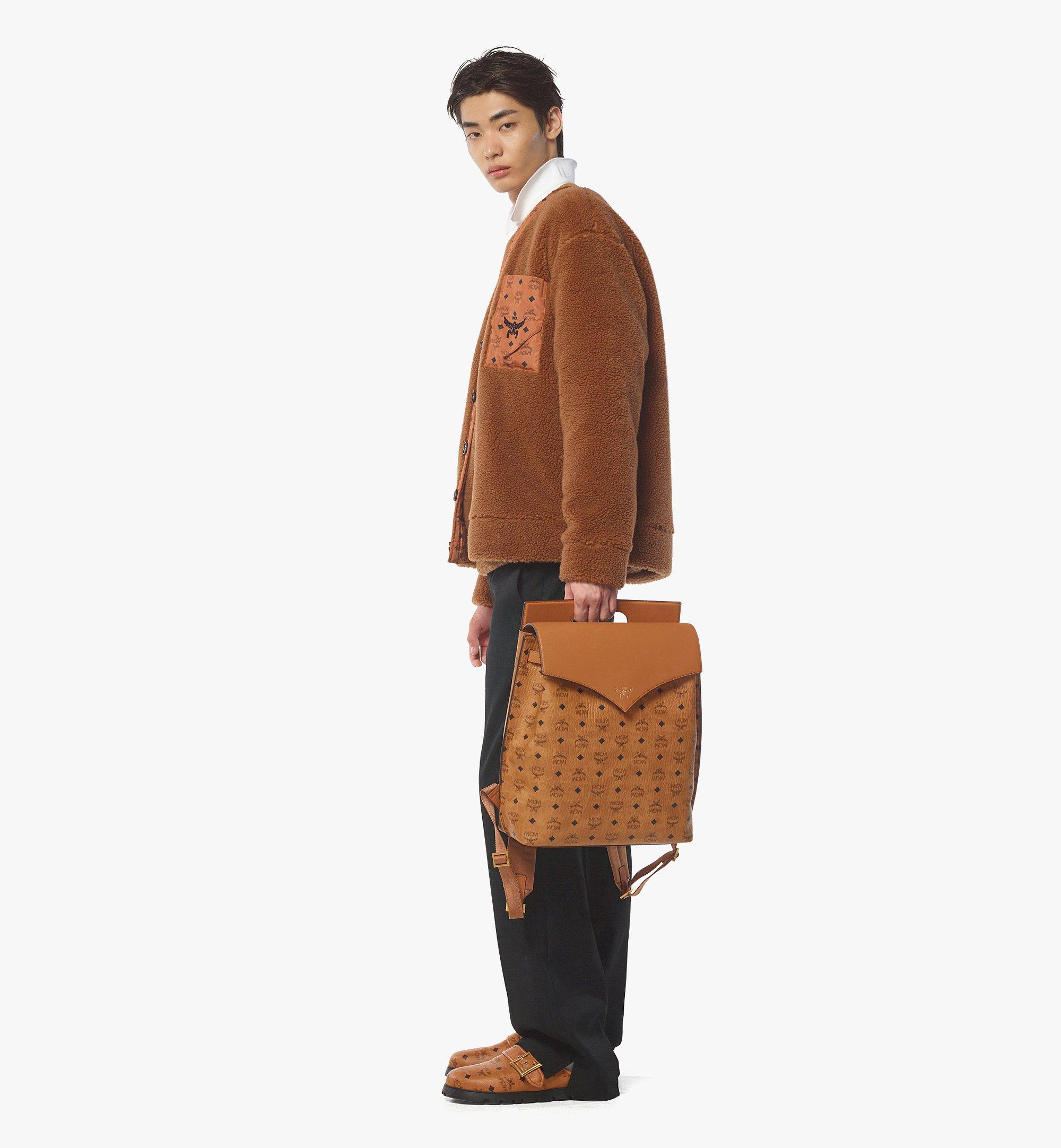 MCM Diamond Backpack in Visetos Leather Mix Cognac MMKEAAK01CO001 Alternate View 2