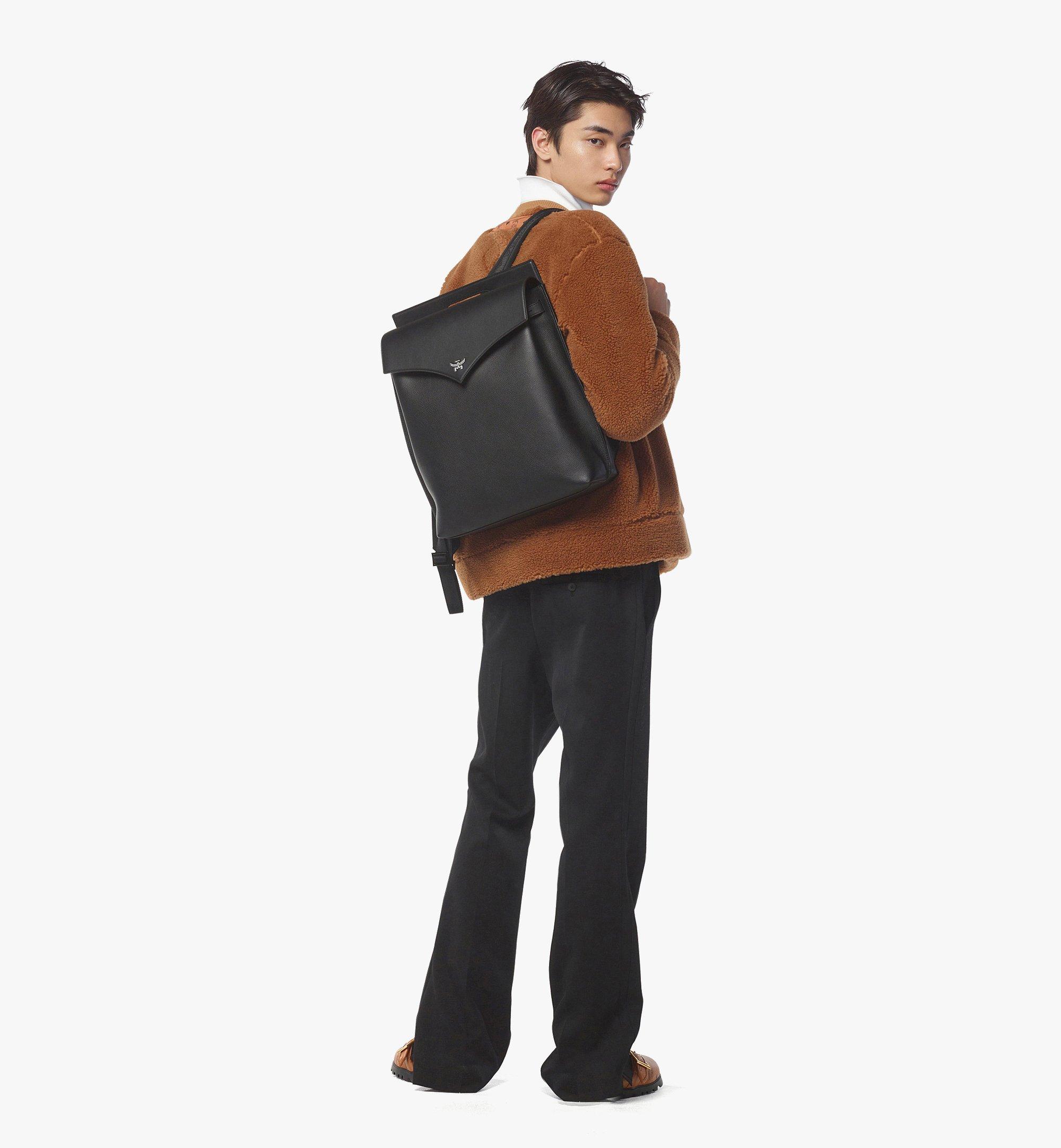 MCM Diamond Backpack in Embossed Leather Black MMKEAAK02BK001 Alternate View 4