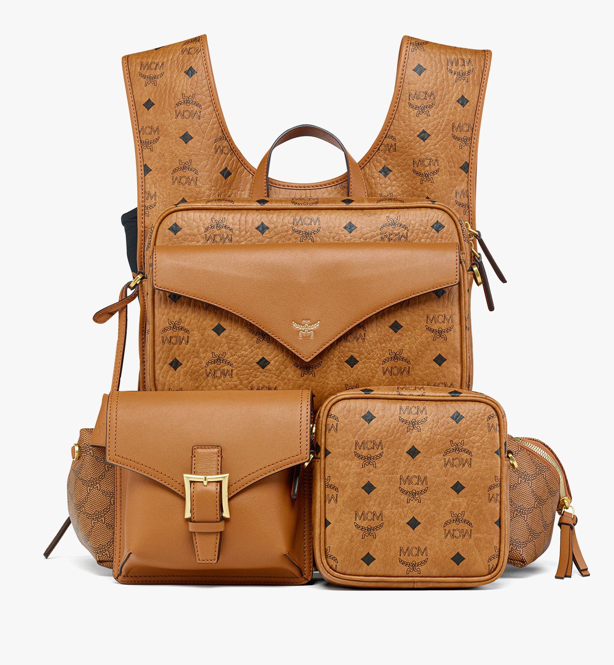 Large Aren Multi Backpack in Visetos Cognac MCM US