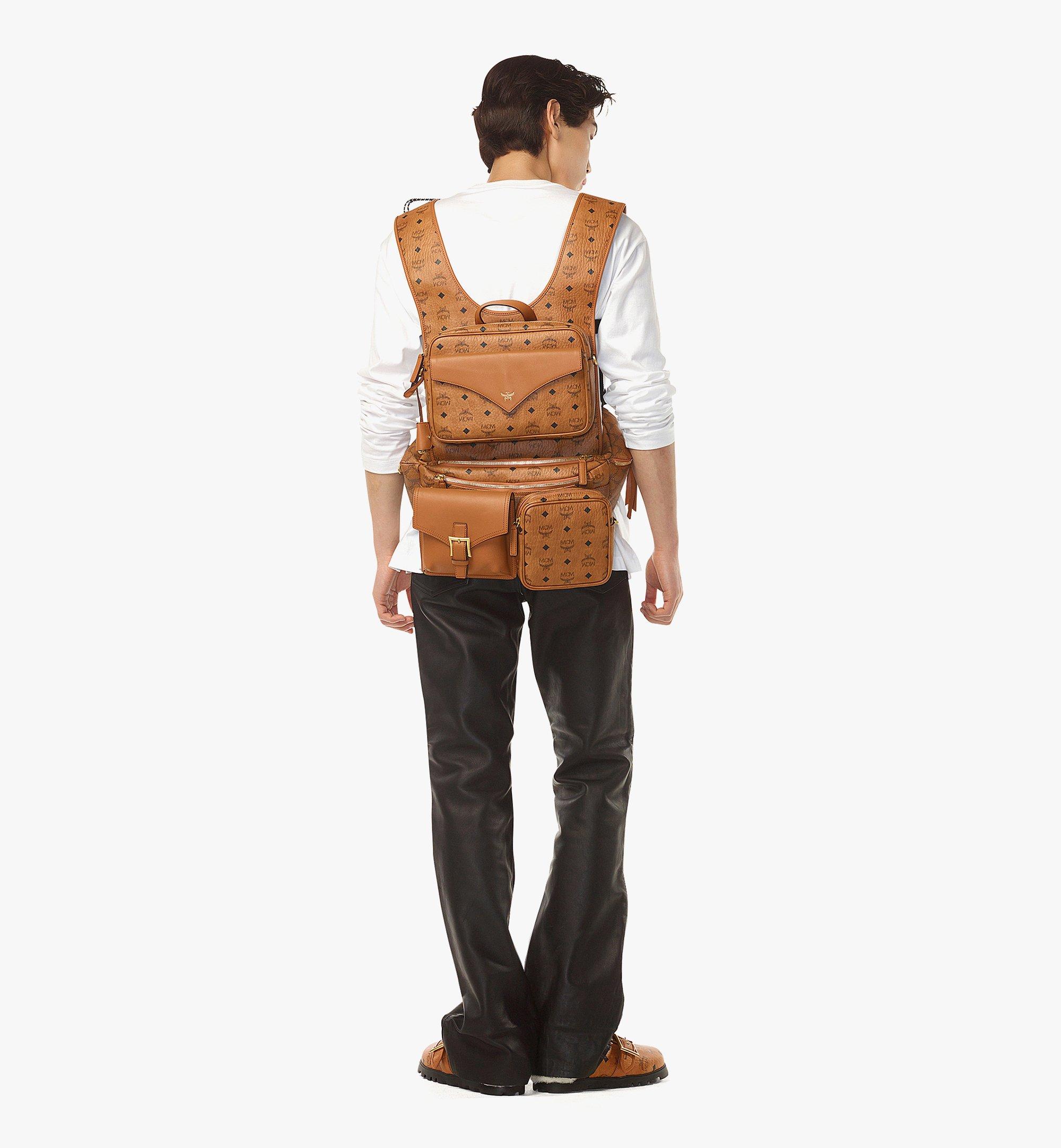 Large Aren Multi-Backpack in Visetos Cognac | MCM ®US