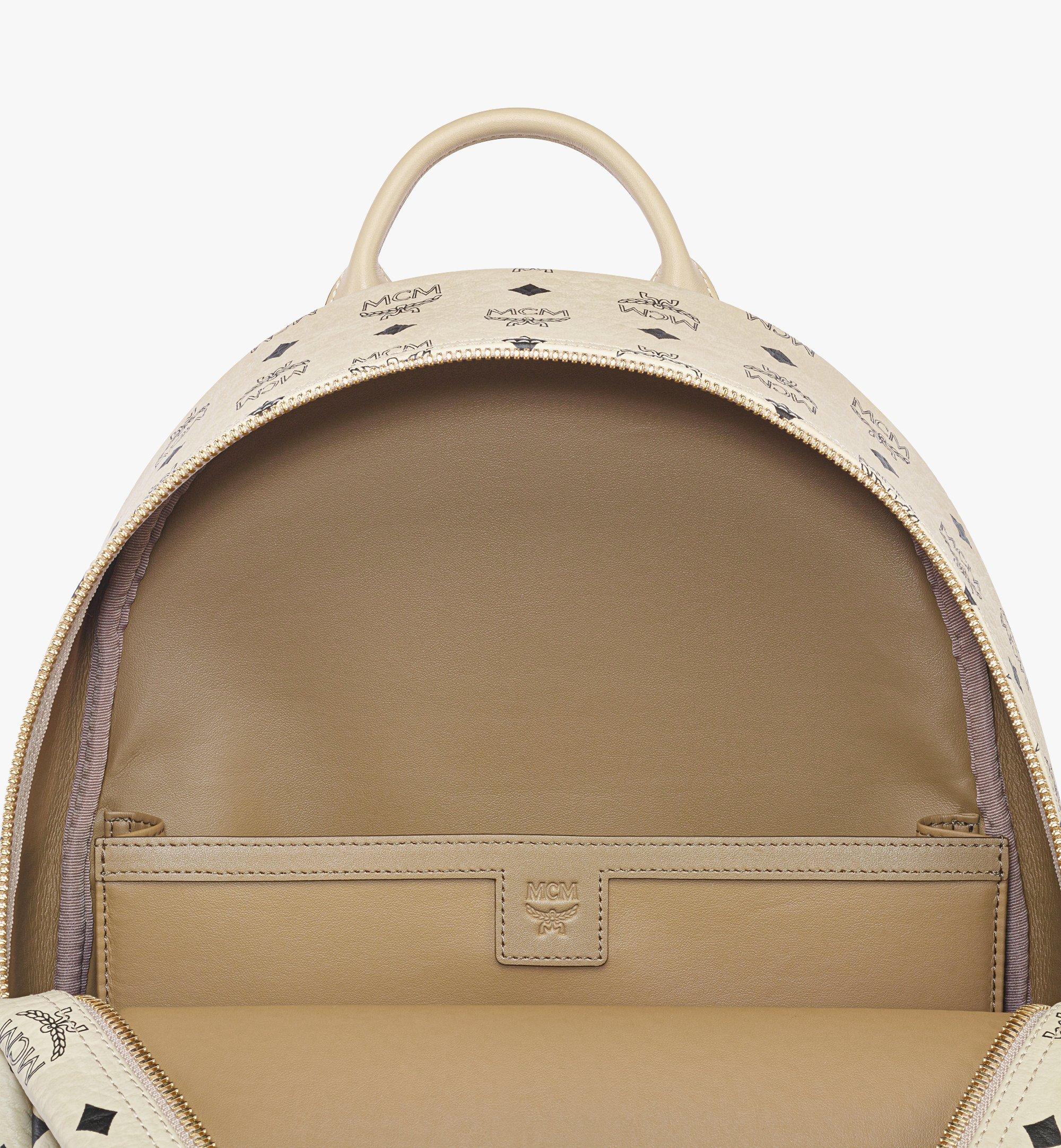 MCM Stark Side Studs Backpack in Visetos Beige MMKEAVE12IG001 Alternate View 2