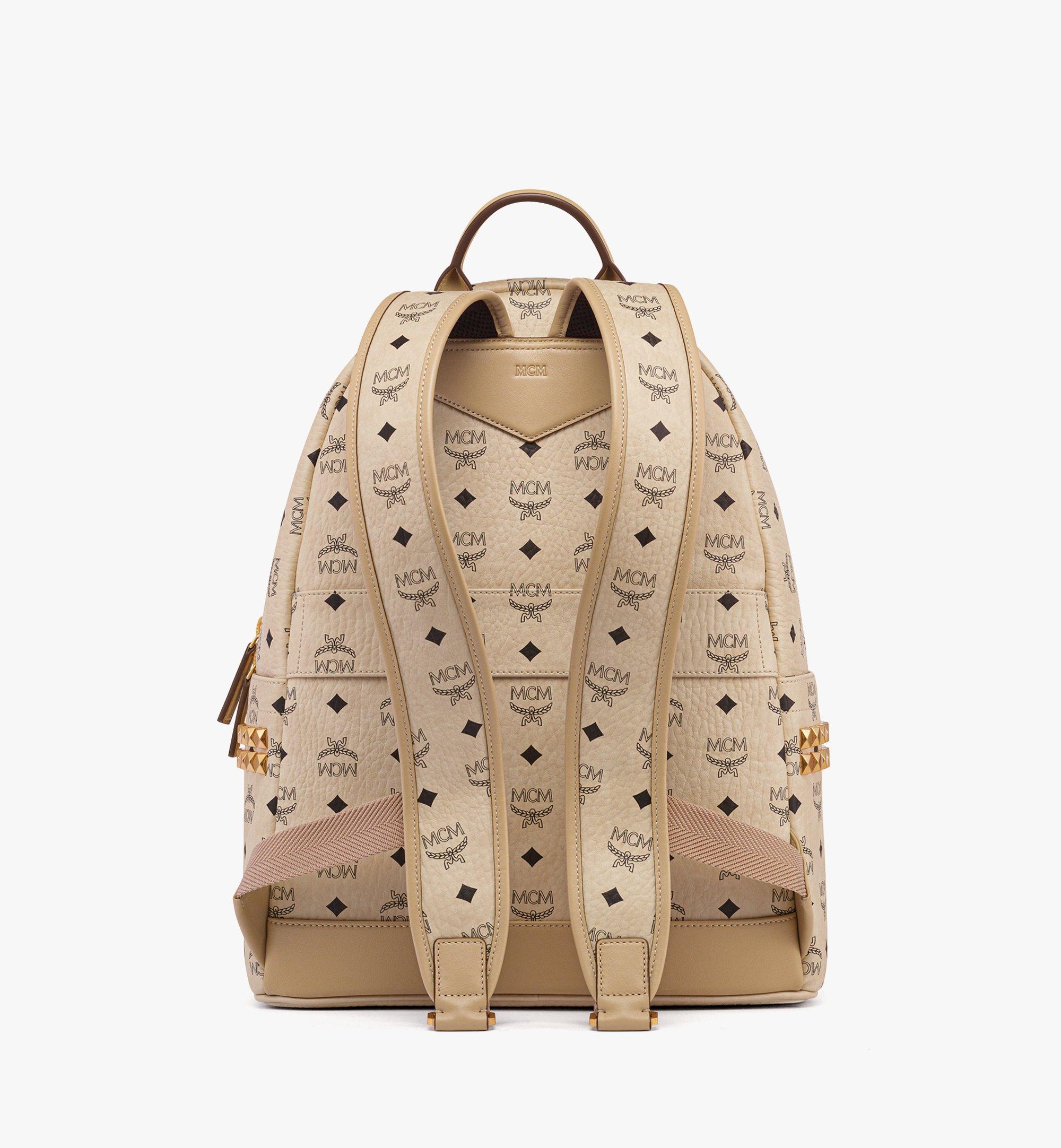 MCM Stark Side Studs Backpack in Visetos Beige MMKEAVE12IG001 Alternate View 3