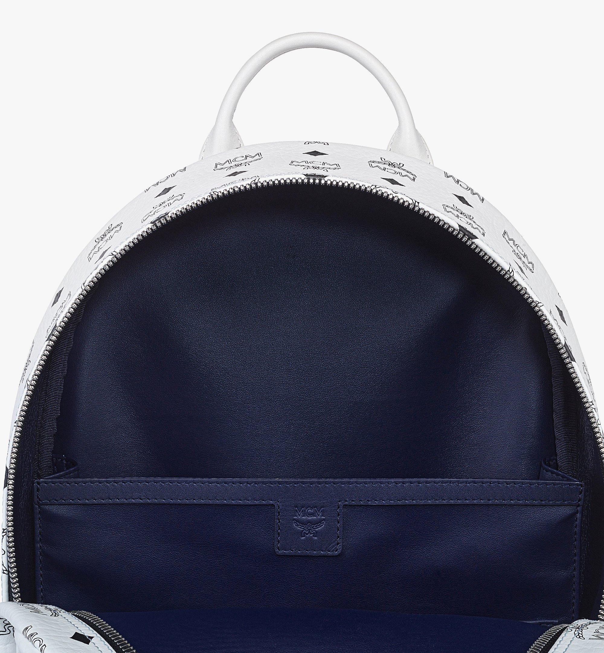 Medium Stark Side Studs Backpack in Visetos White | MCM ®US