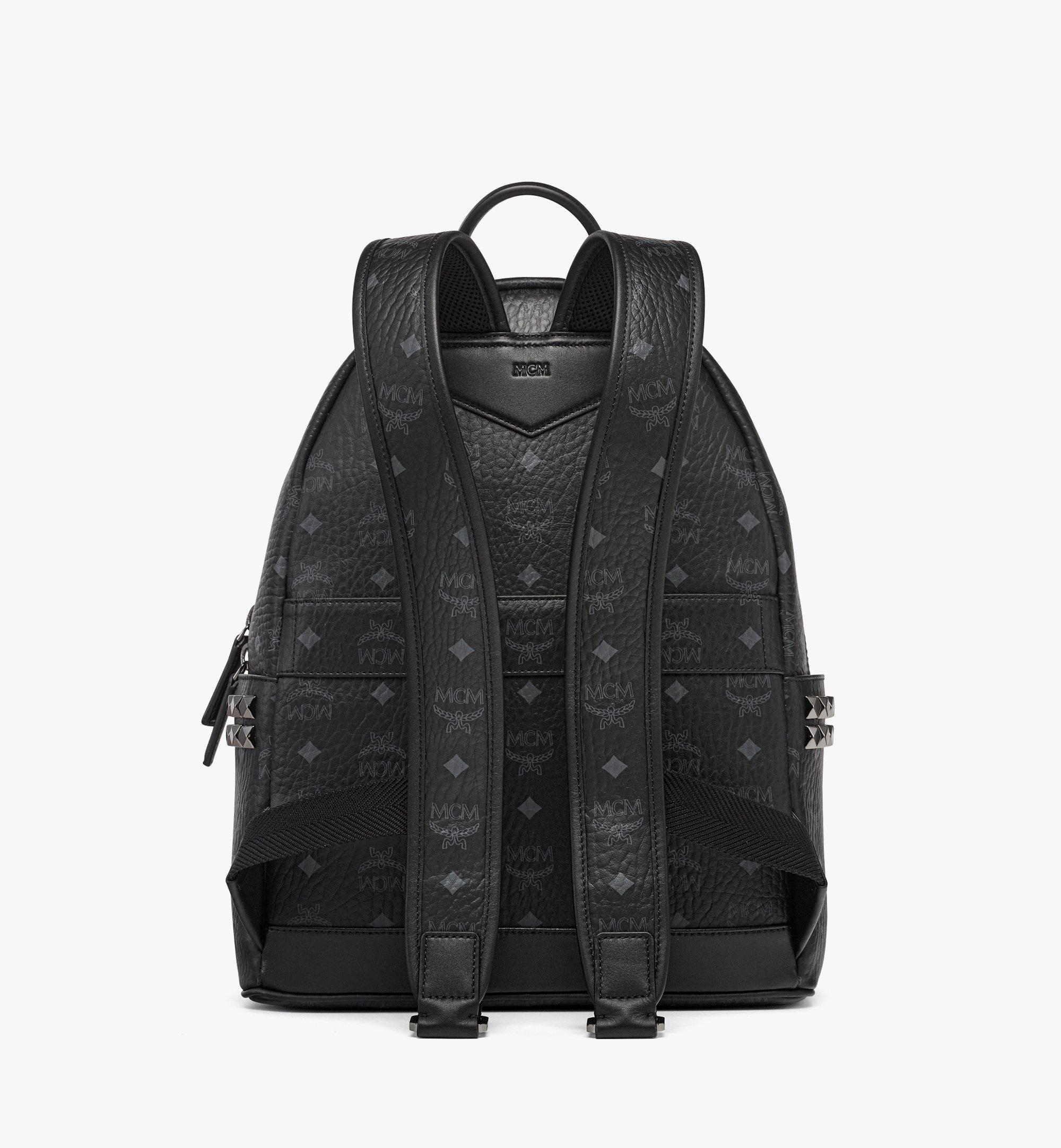 Small Medium Stark Side Studs Backpack in Visetos BLACK MCM JP