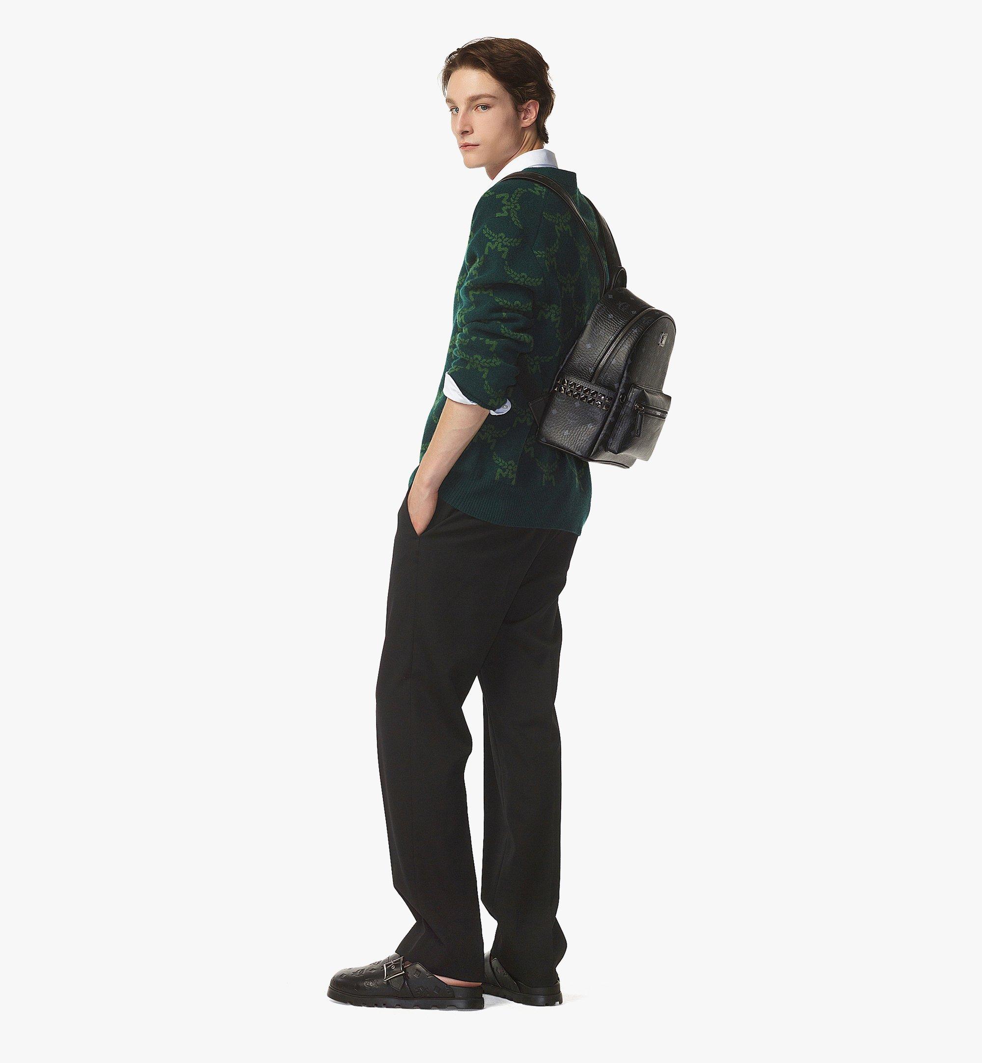 MCM Stark Side Studs Backpack in Visetos Black MMKEAVE15BK001 Alternate View 5