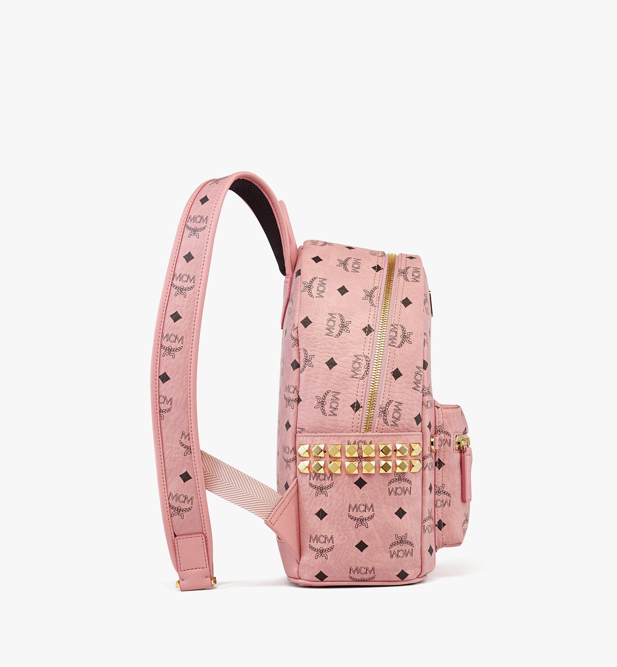 MCM Stark Side Studs Backpack in Visetos Pink MMKEAVE15PZ001 Alternate View 1