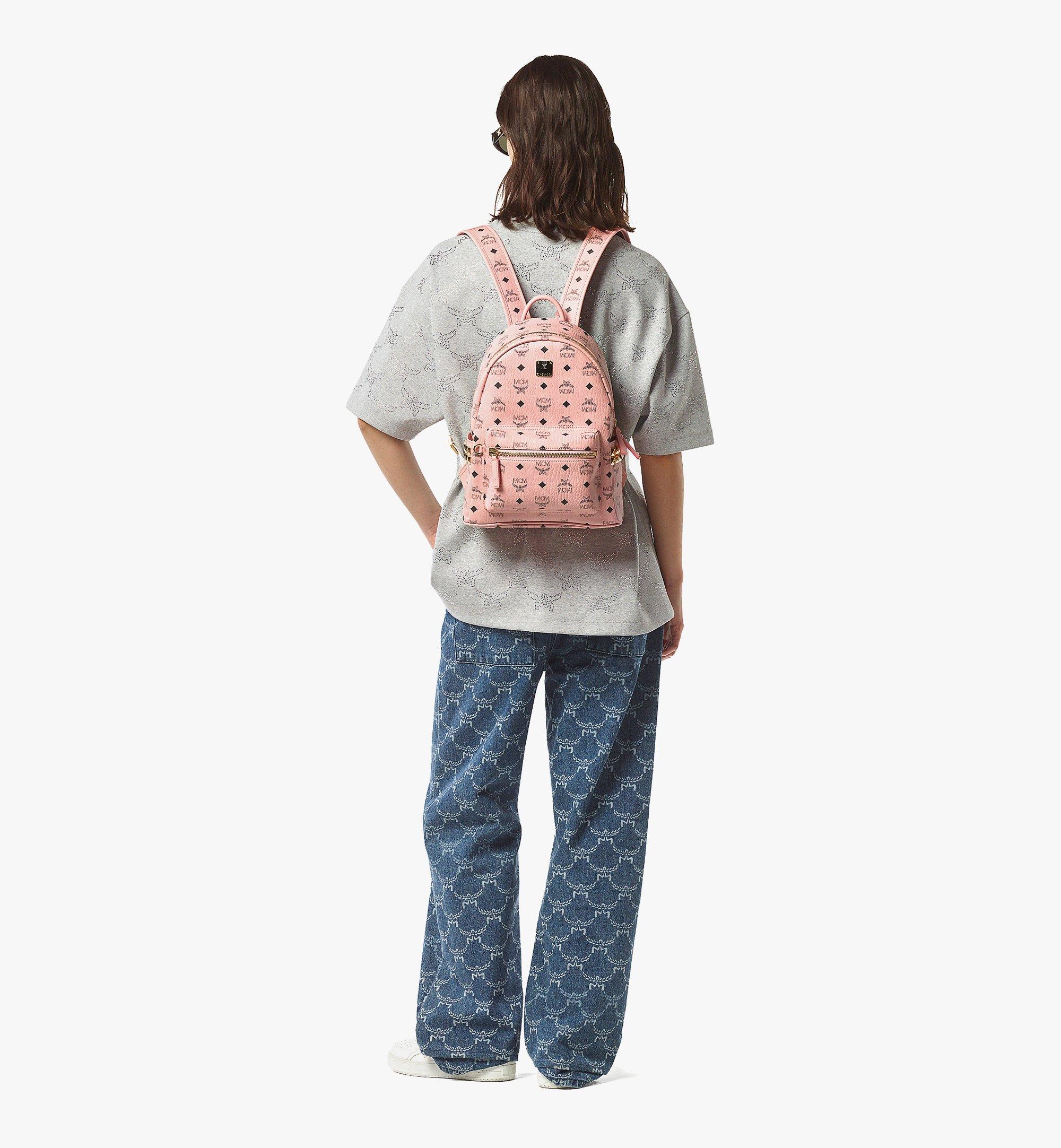 Small Stark Side Studs Backpack in Visetos Pink MCM CA